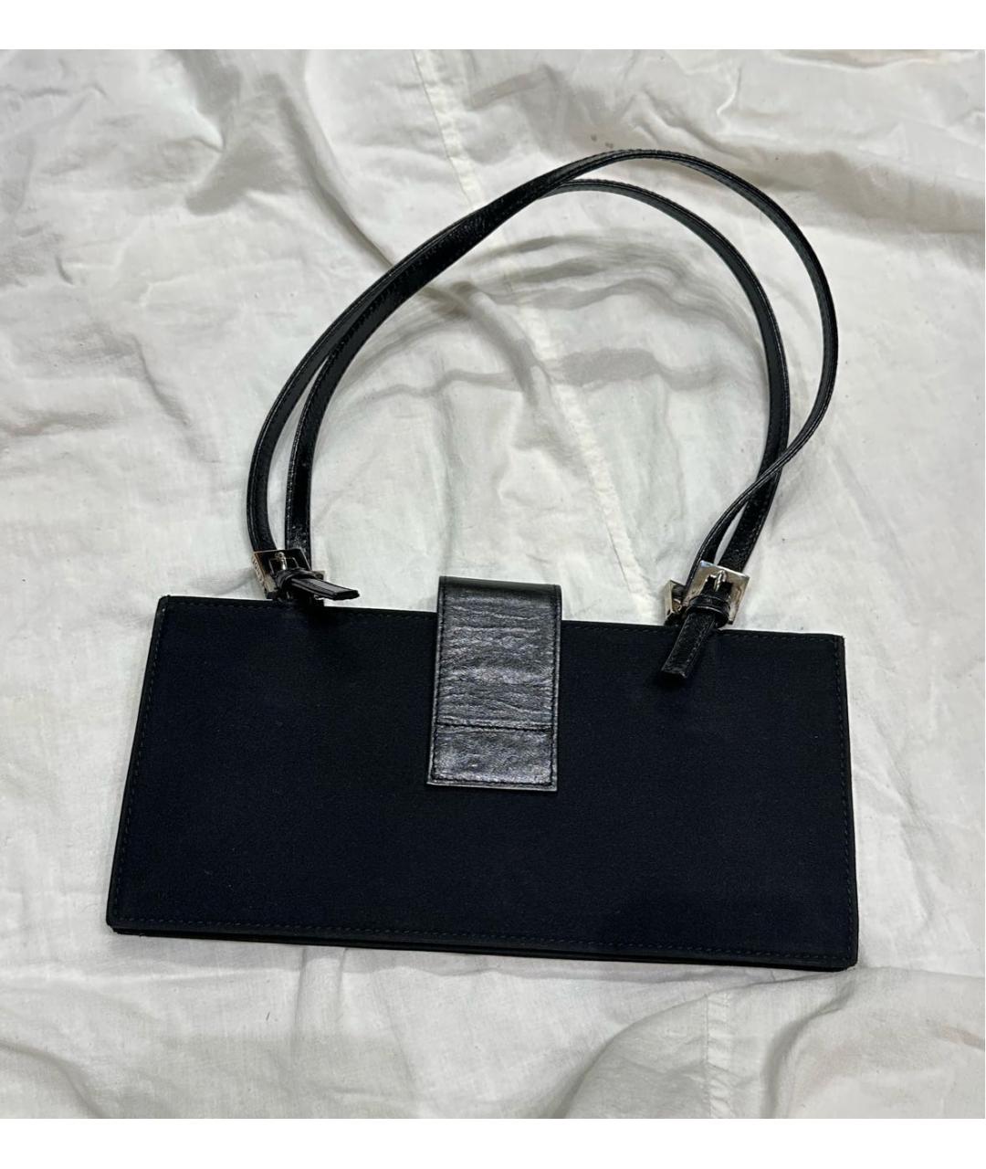 FENDI Черная тканевая сумка с короткими ручками, фото 2