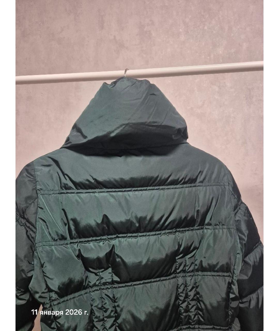 MONCLER Зеленый синтетический пуховик, фото 3