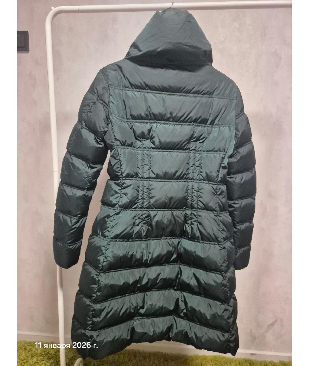 MONCLER Зеленый синтетический пуховик, фото 2