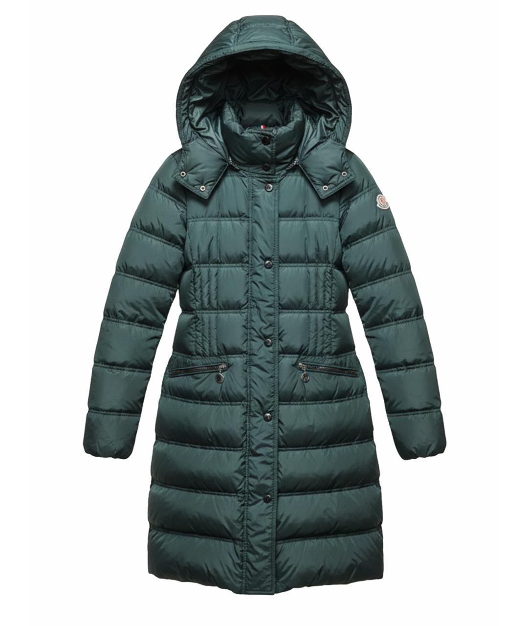 MONCLER Зеленый синтетический пуховик, фото 1