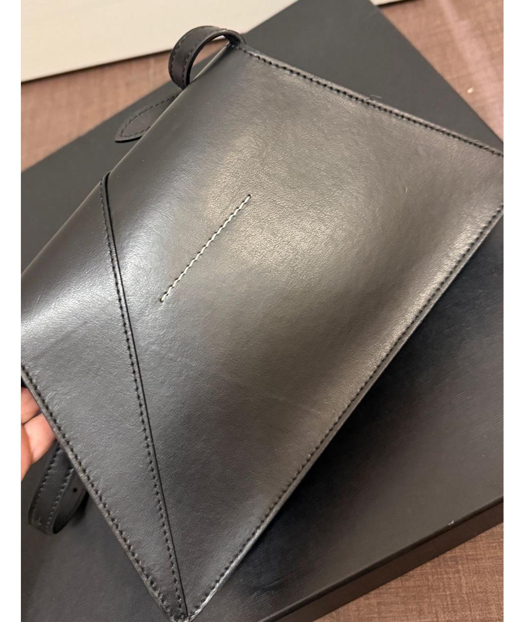 MAISON MARGIELA Черная кожаная сумка через плечо, фото 4