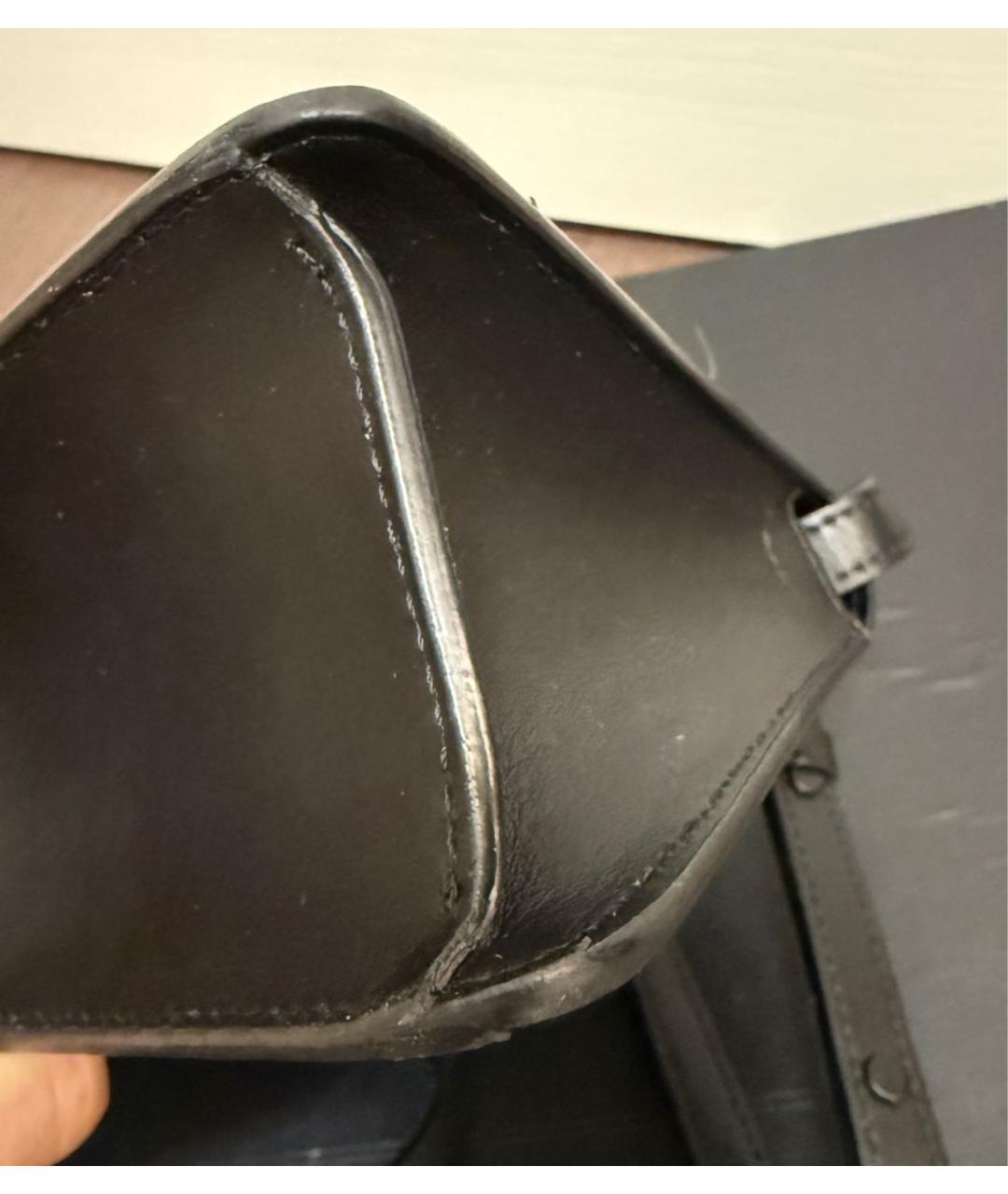 MAISON MARGIELA Черная кожаная сумка через плечо, фото 7