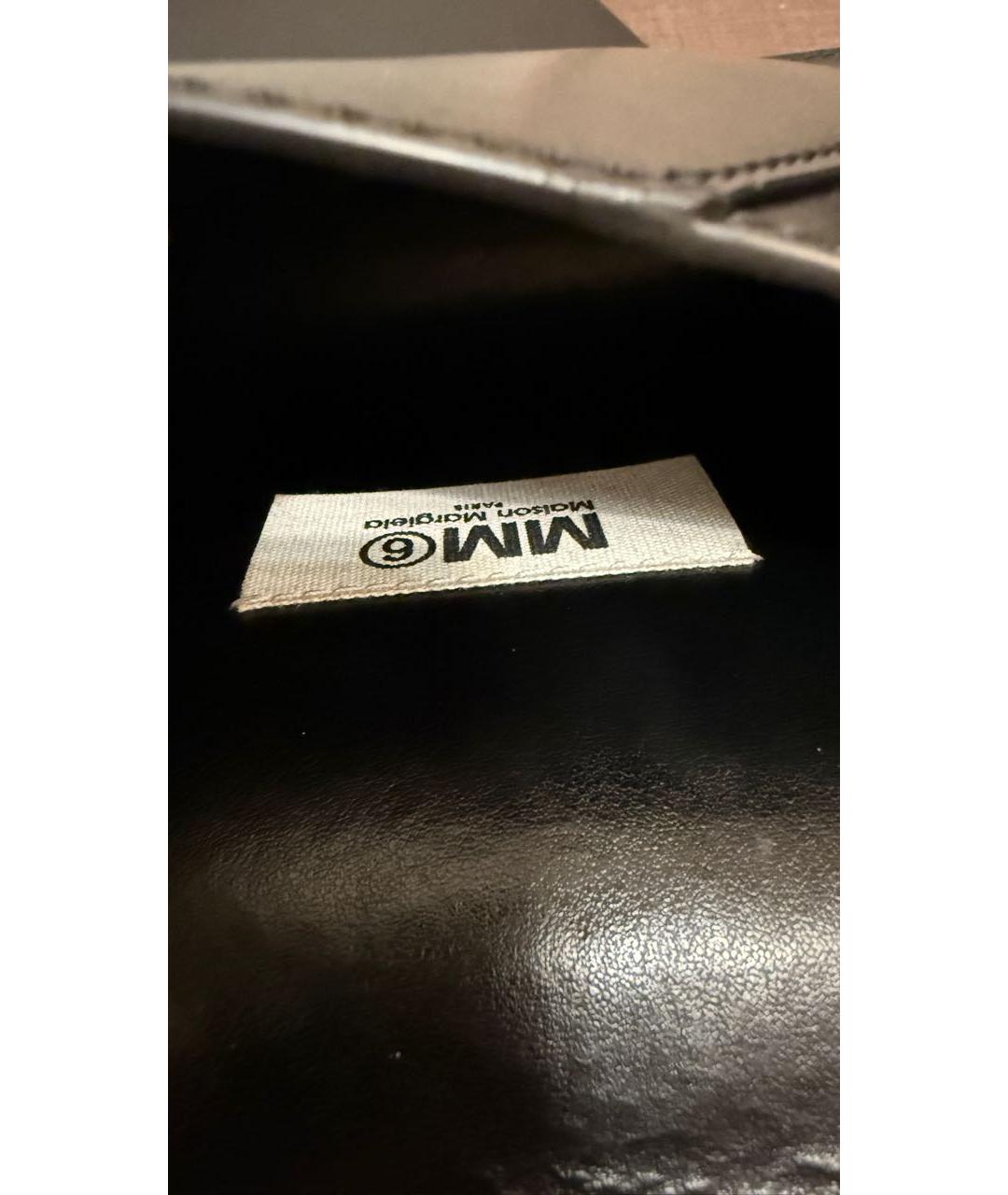 MAISON MARGIELA Черная кожаная сумка через плечо, фото 3