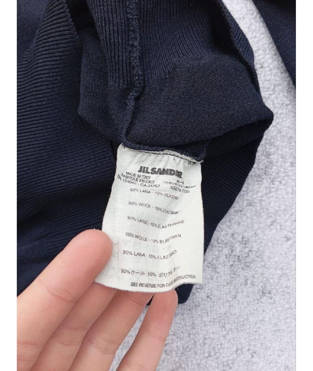 JIL SANDER Темно-синий шерстяной джемпер / свитер, фото 5