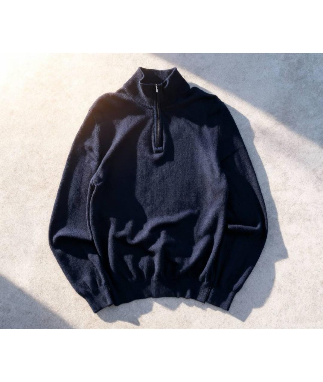 JIL SANDER Темно-синий шерстяной джемпер / свитер, фото 6