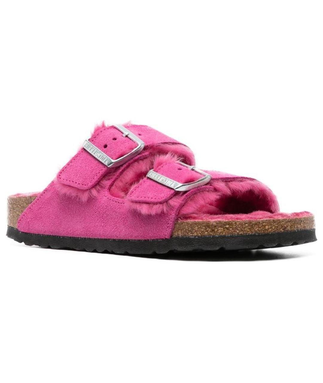 BIRKENSTOCK Фуксия нубуковые сандалии, фото 2