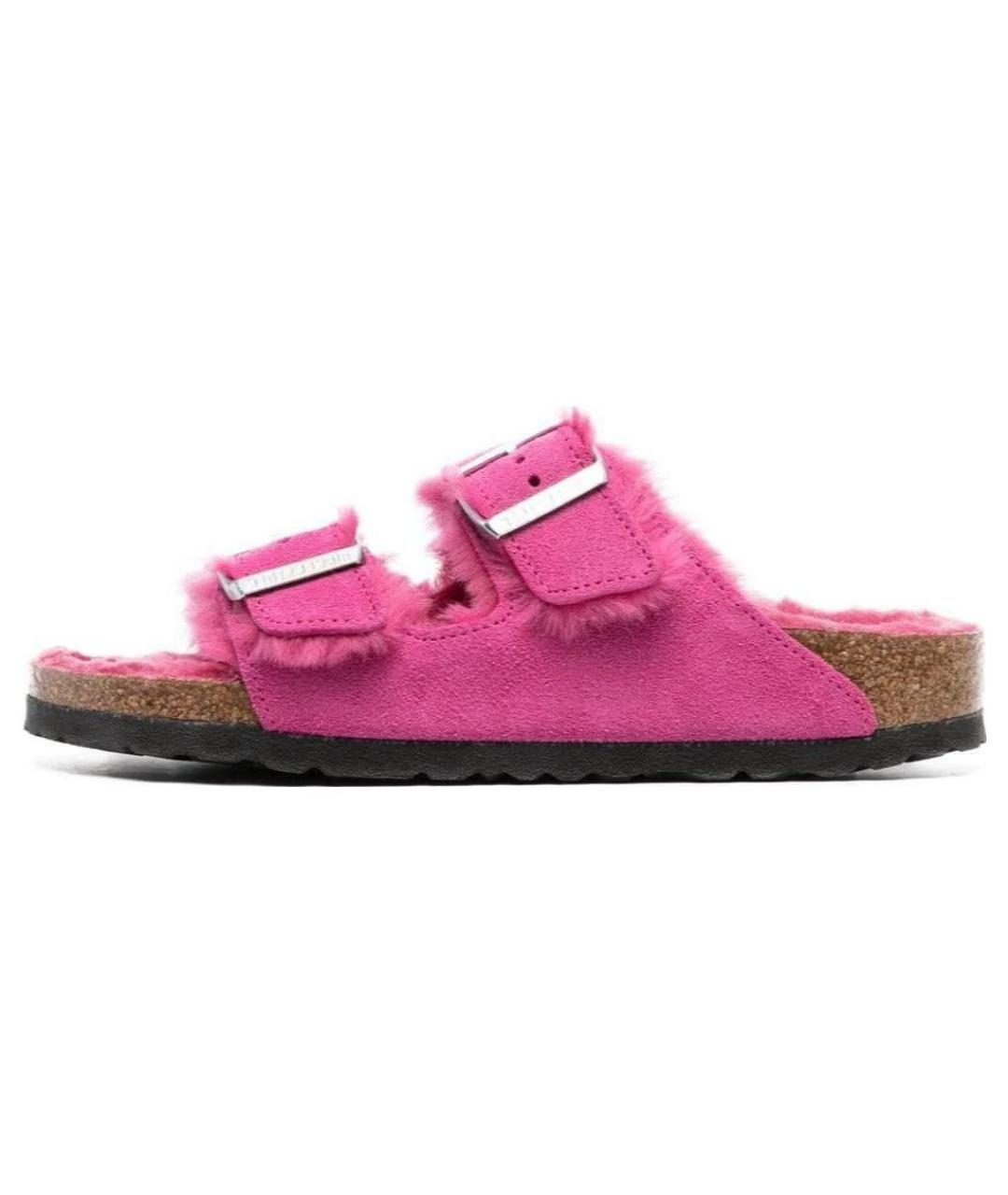BIRKENSTOCK Фуксия нубуковые сандалии, фото 5