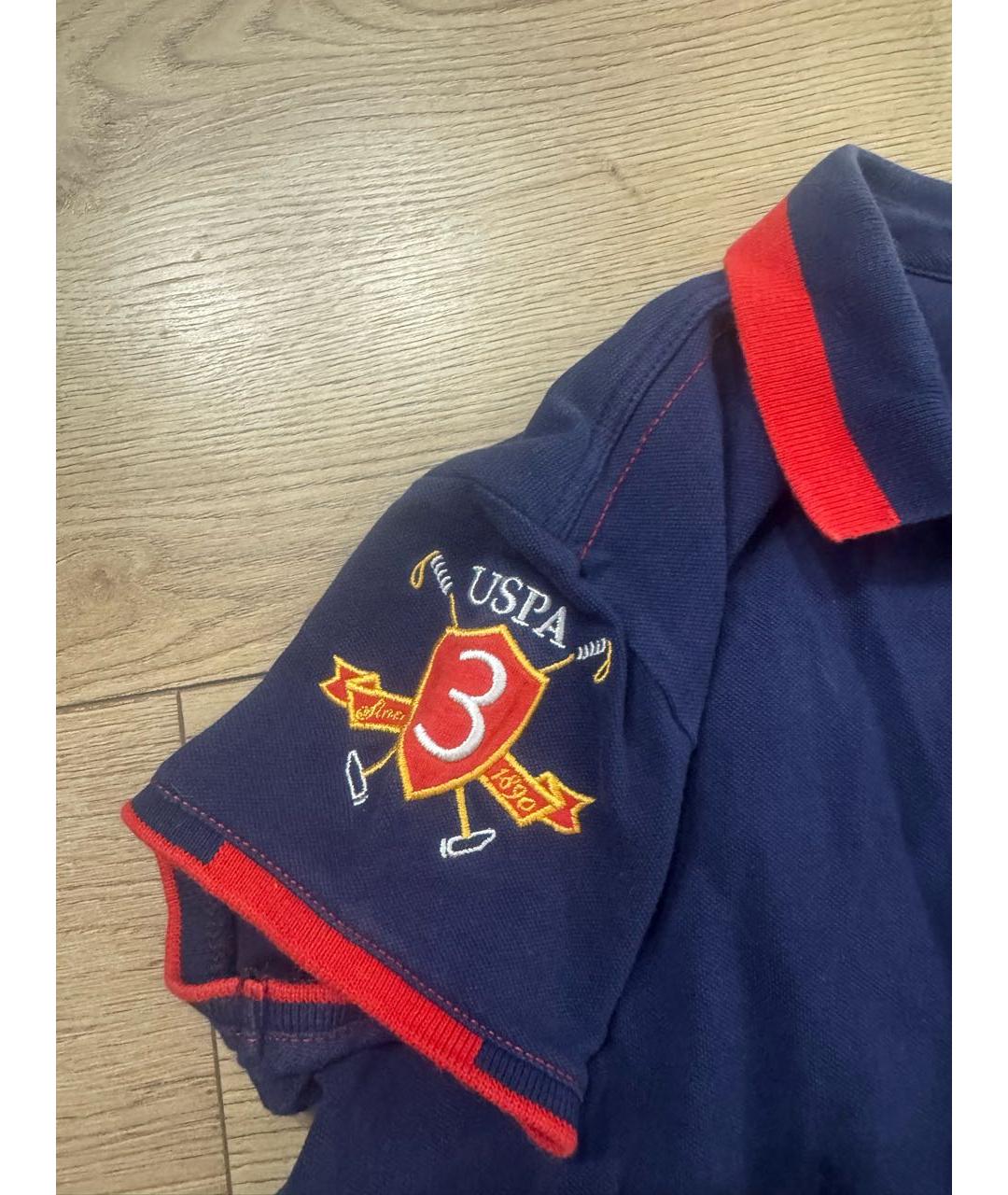 POLO RALPH LAUREN Темно-синяя хлопковая футболка, фото 2