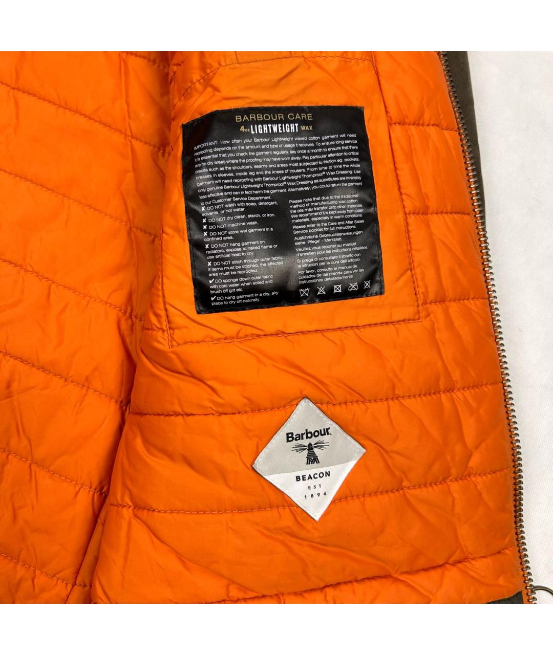 BARBOUR Хаки хлопковая куртка, фото 6