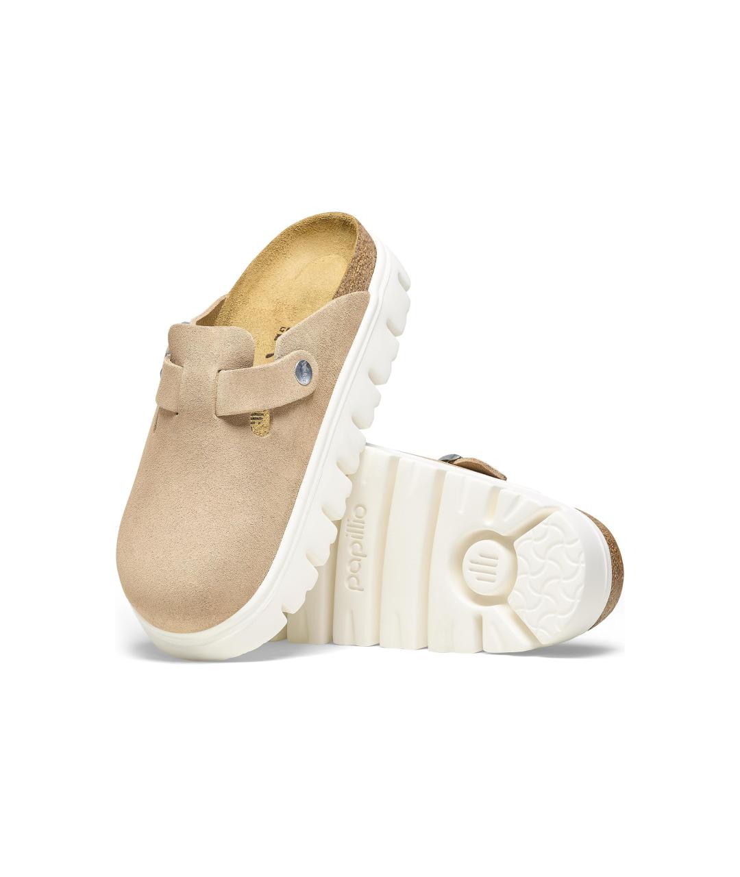 BIRKENSTOCK Бежевые нубуковые мюли, фото 5