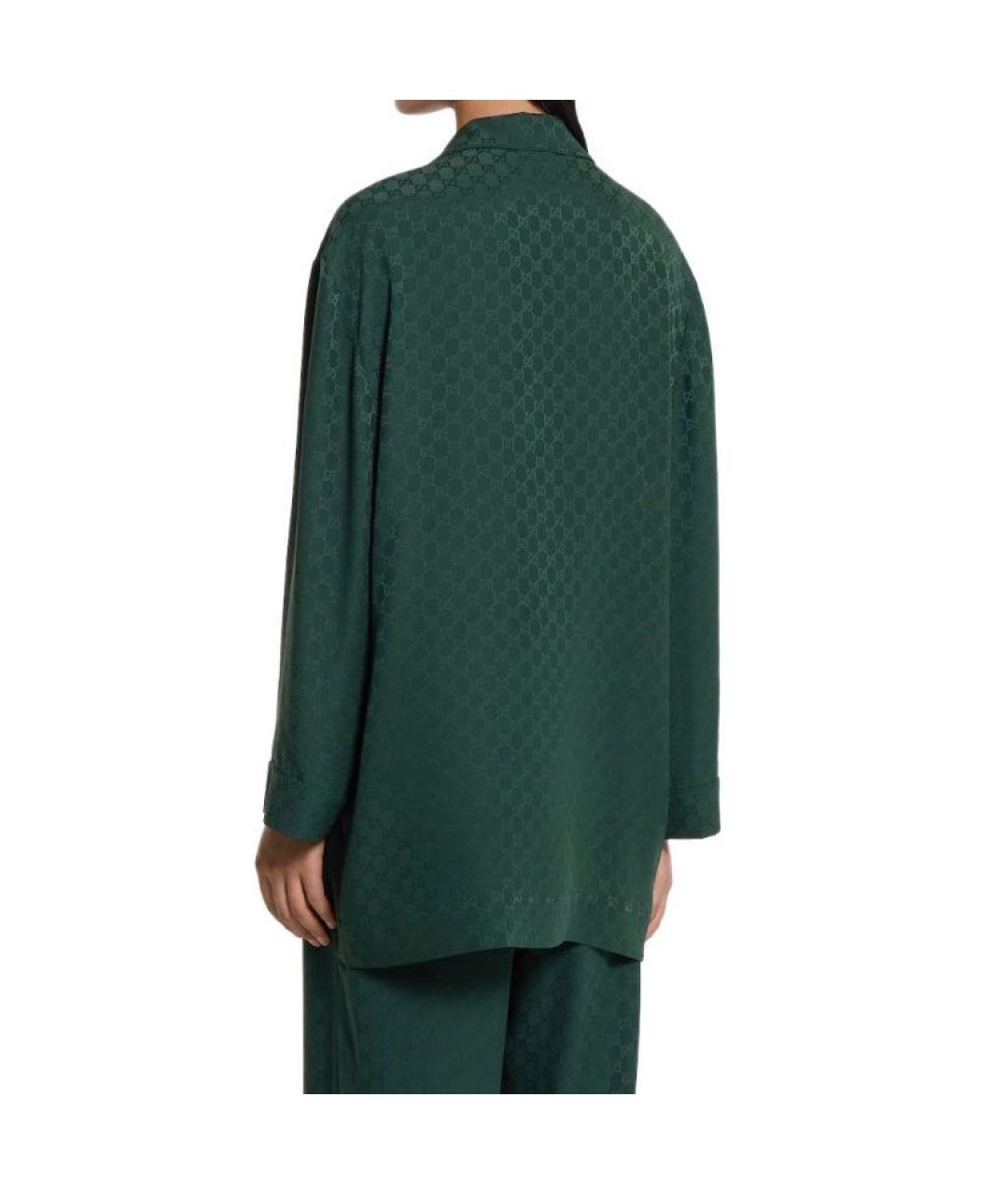 GUCCI Зеленая шелковая рубашка, фото 2