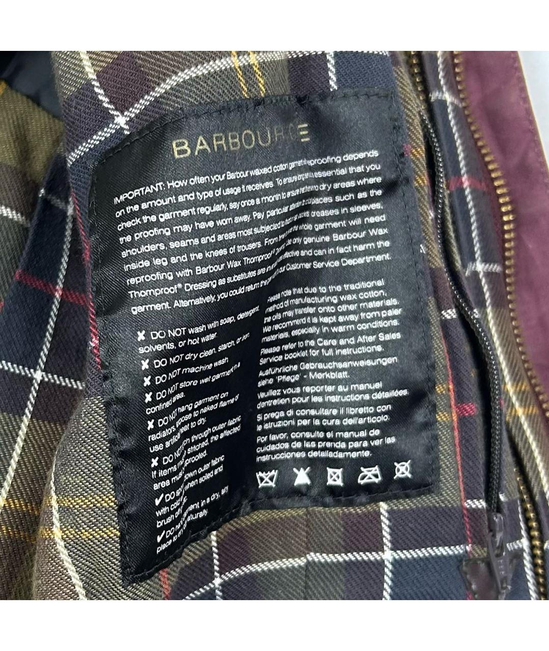 BARBOUR Бордовая хлопковая куртка, фото 5