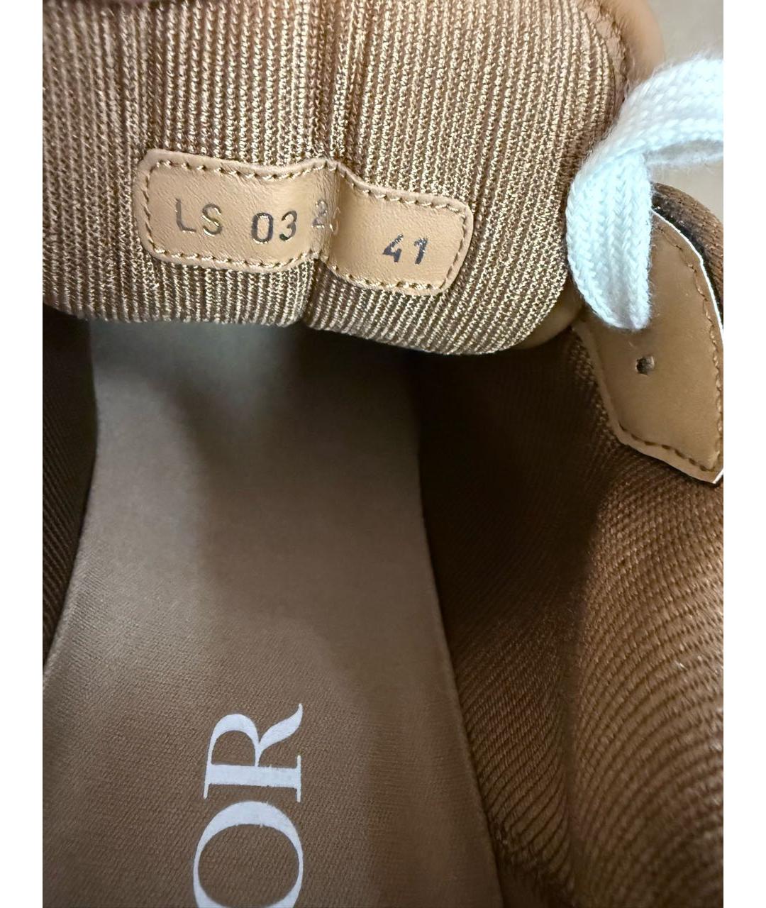 CHRISTIAN DIOR Коричневые кожаные низкие кроссовки / кеды, фото 6