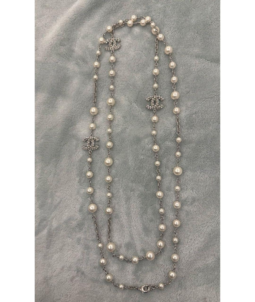 CHANEL Белое жемчужное колье, фото 5