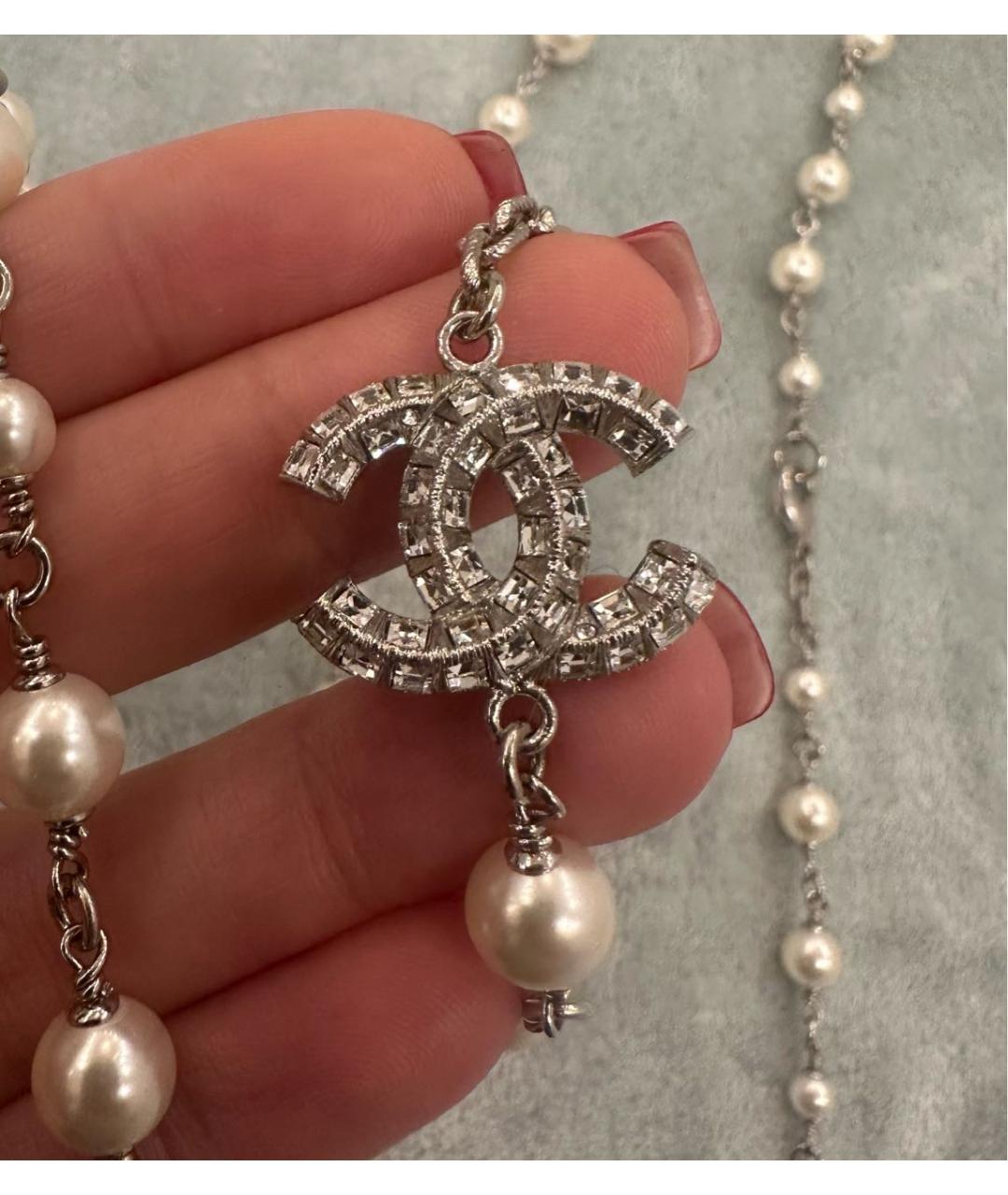 CHANEL Белое жемчужное колье, фото 2