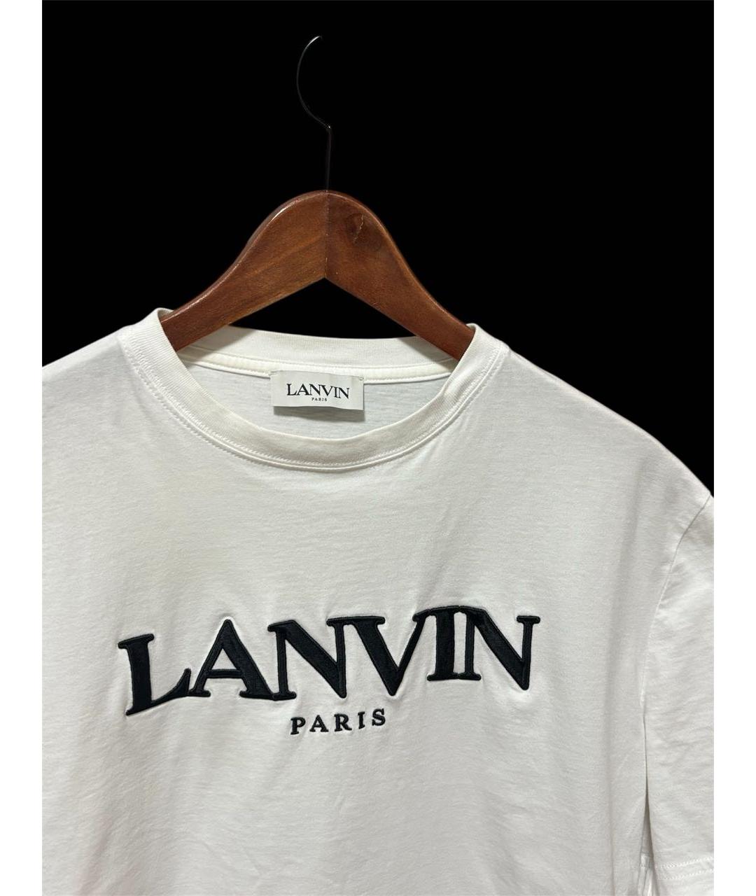 LANVIN Белая хлопковая футболка, фото 2