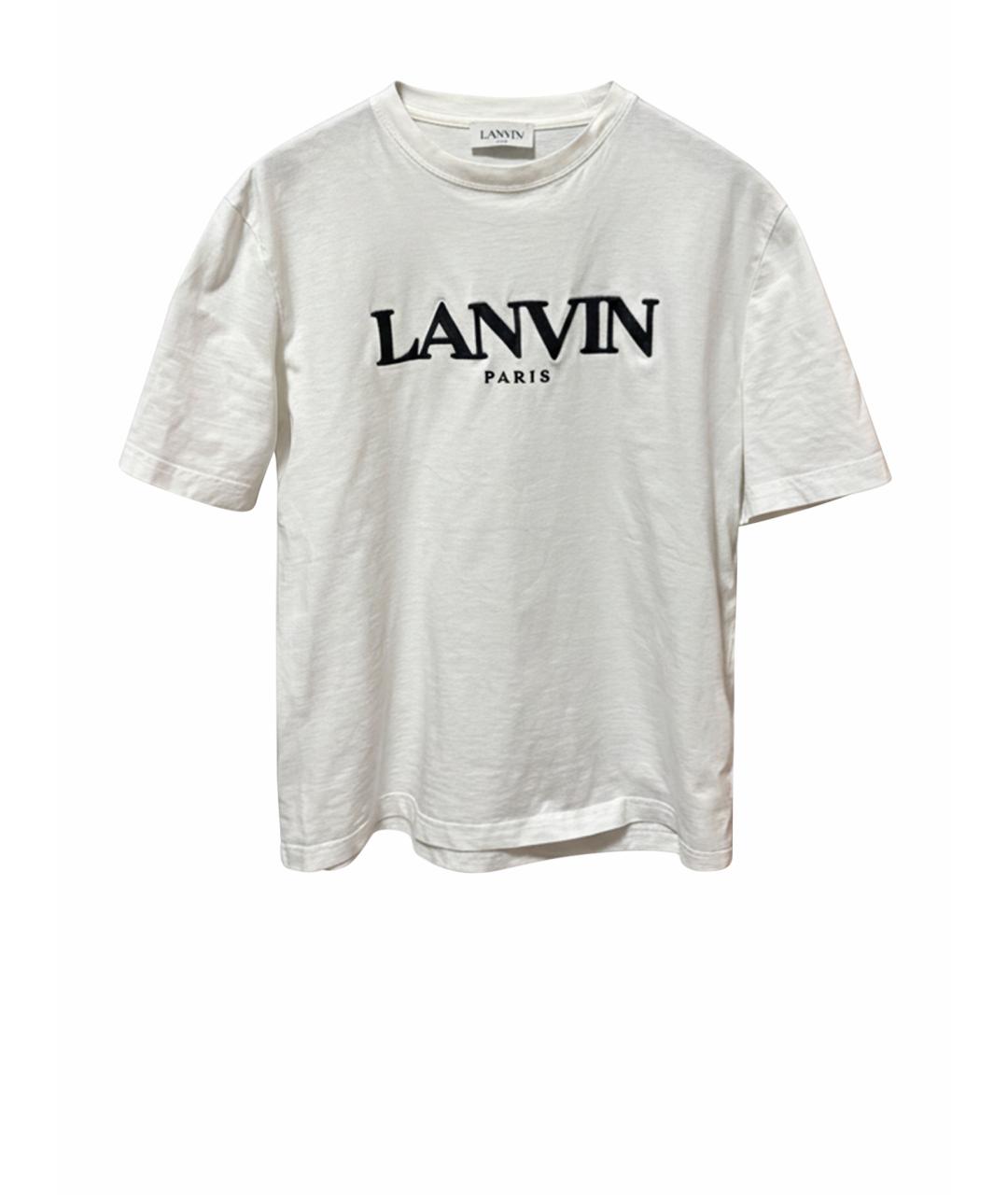LANVIN Белая хлопковая футболка, фото 1