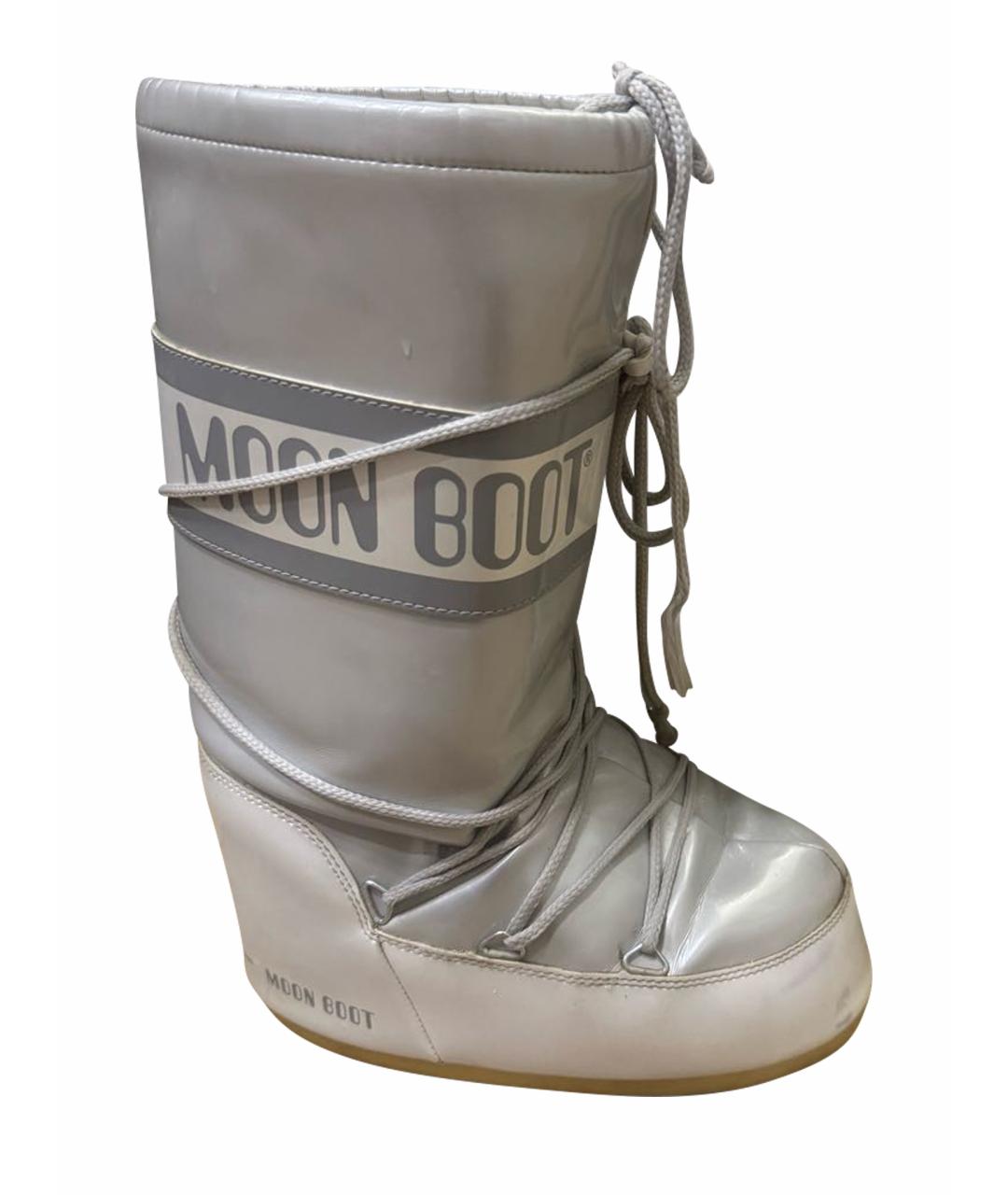 MOON BOOT Серебряные ботинки, фото 1