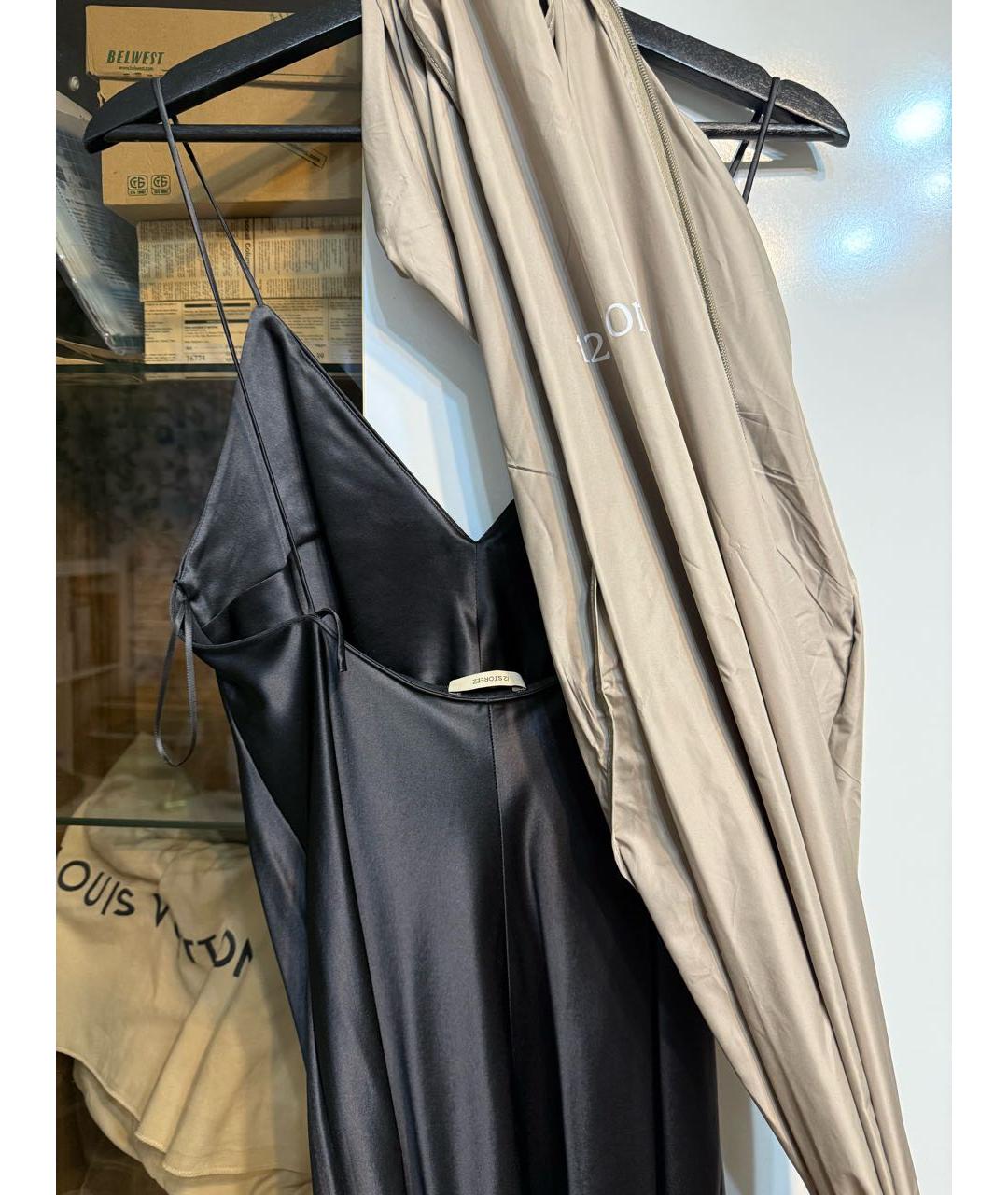 12 STOREEZ Черное шелковое вечернее платье, фото 3