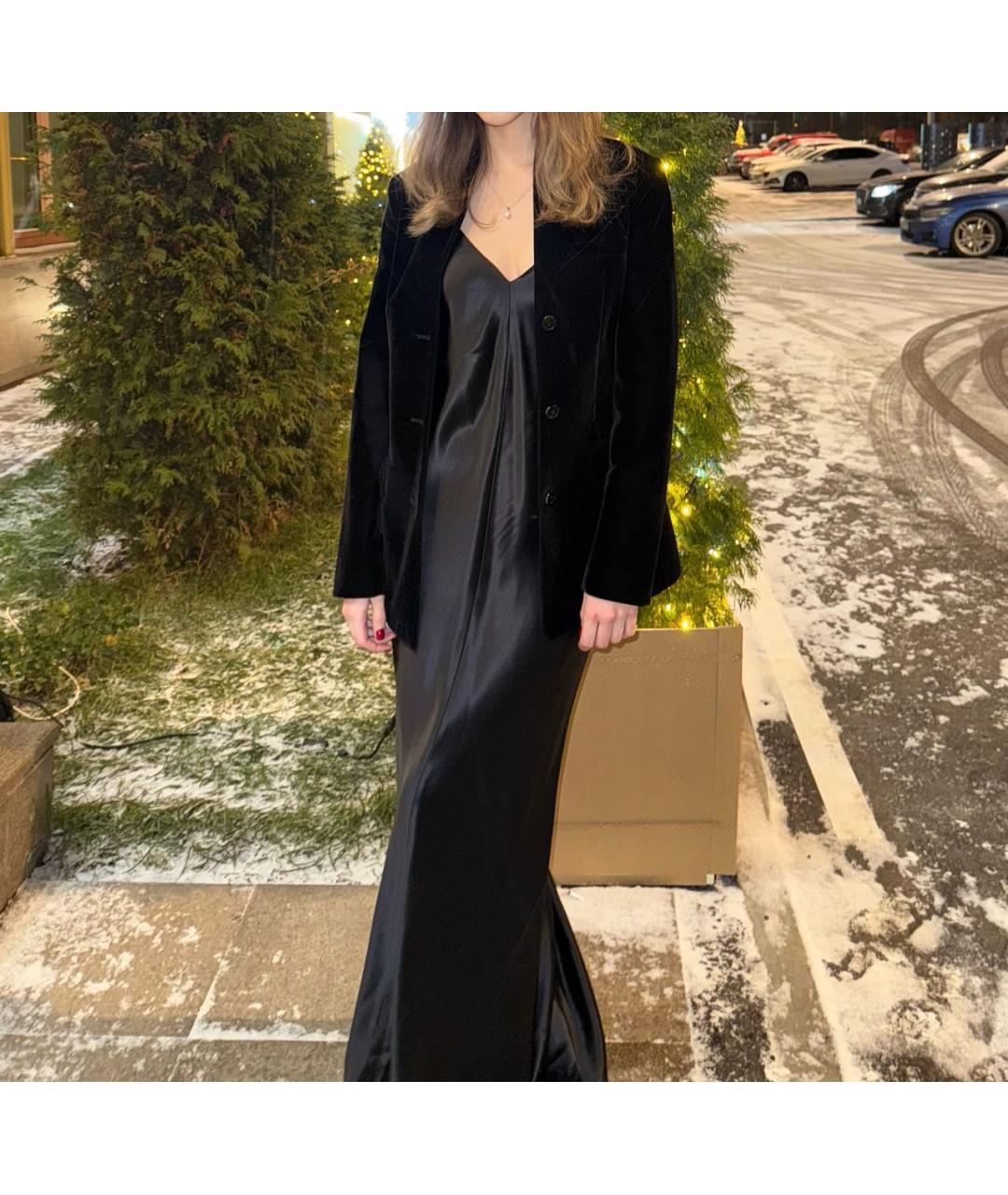 12 STOREEZ Черное шелковое вечернее платье, фото 2