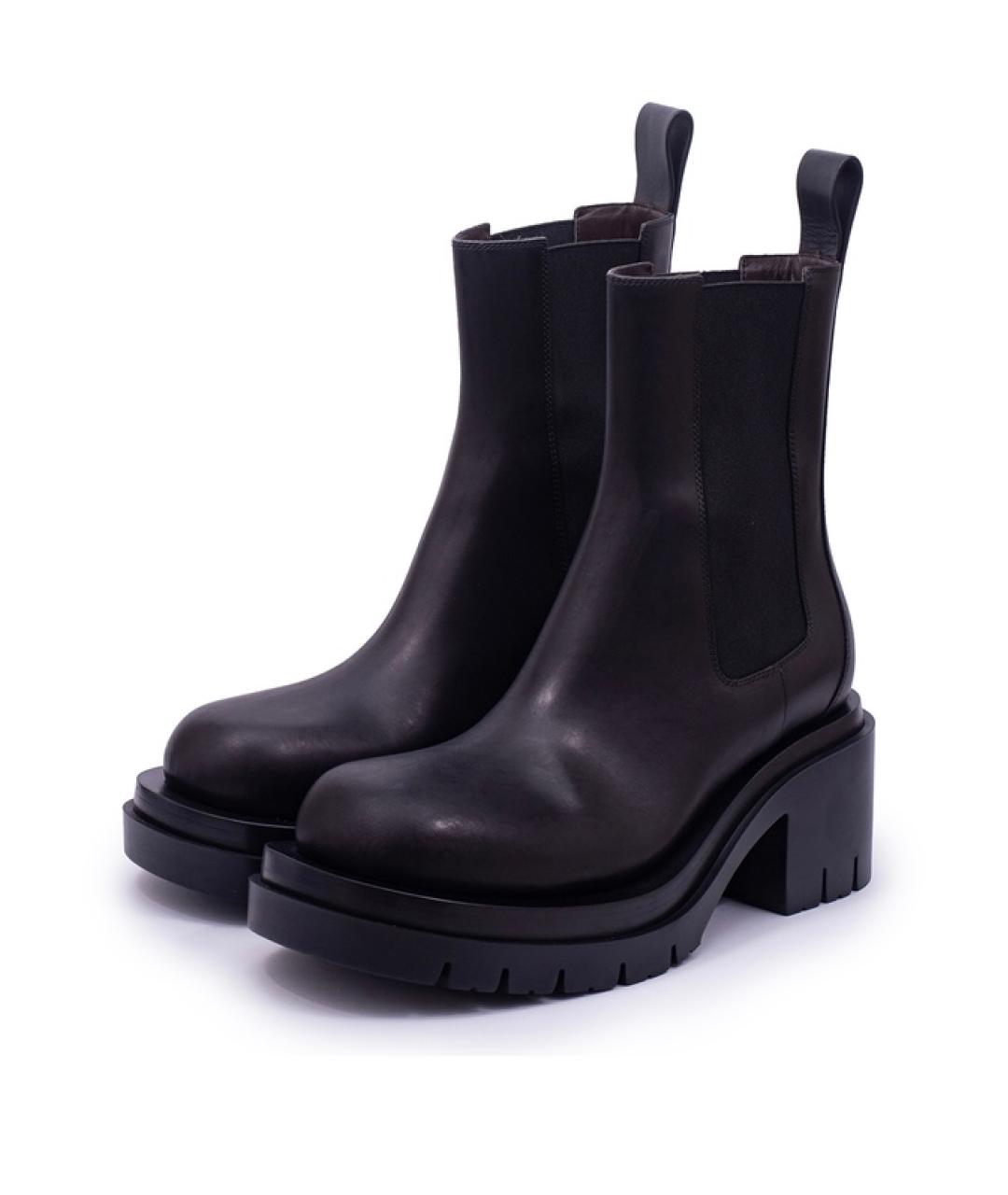 BOTTEGA VENETA Черные кожаные ботинки, фото 2