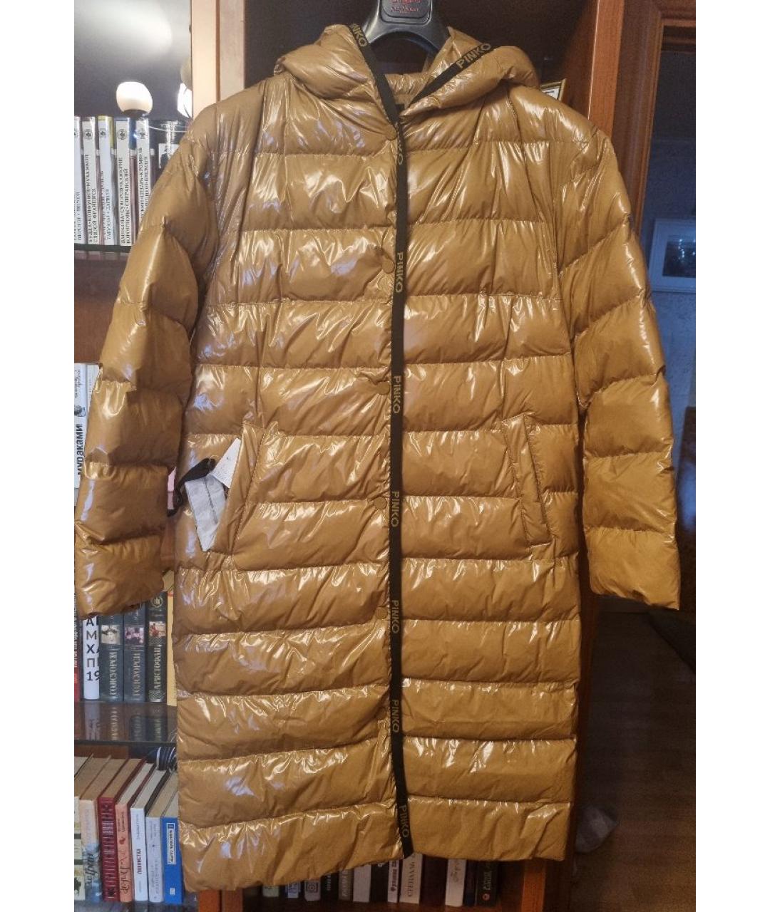 PINKO Коричневая полиэстеровая куртка, фото 9