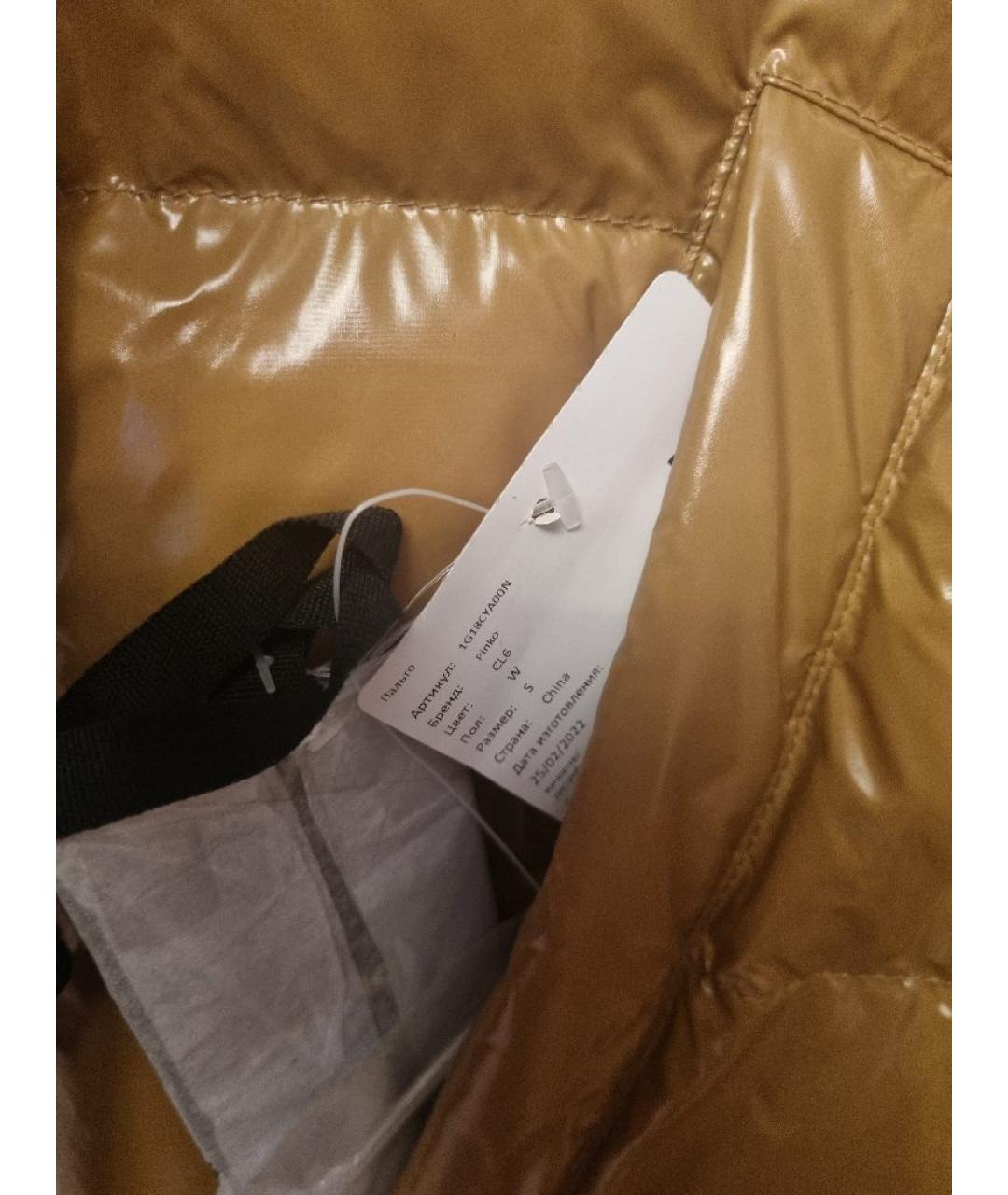 PINKO Коричневая полиэстеровая куртка, фото 8