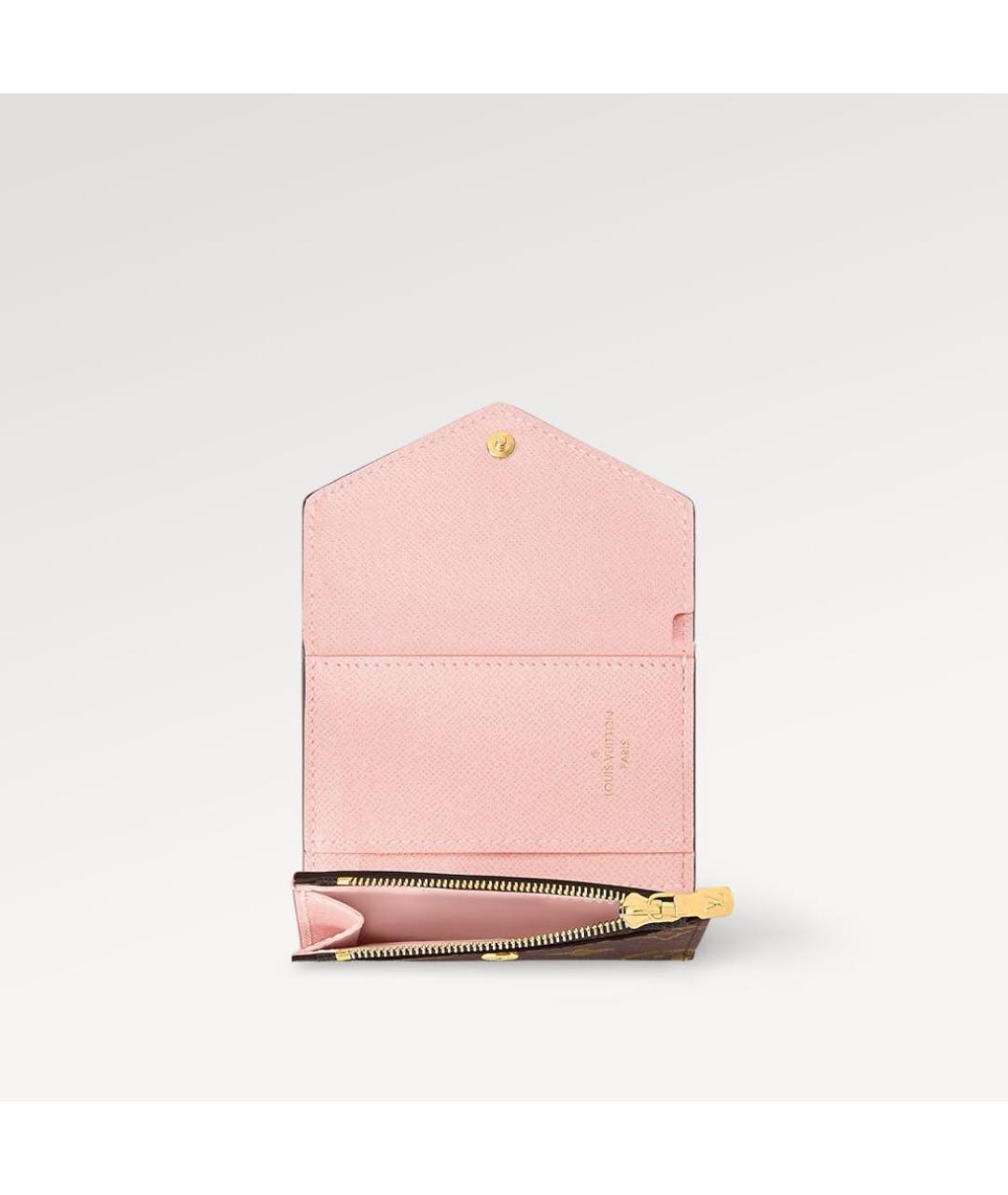 LOUIS VUITTON Розовый кожаный кошелек, фото 4