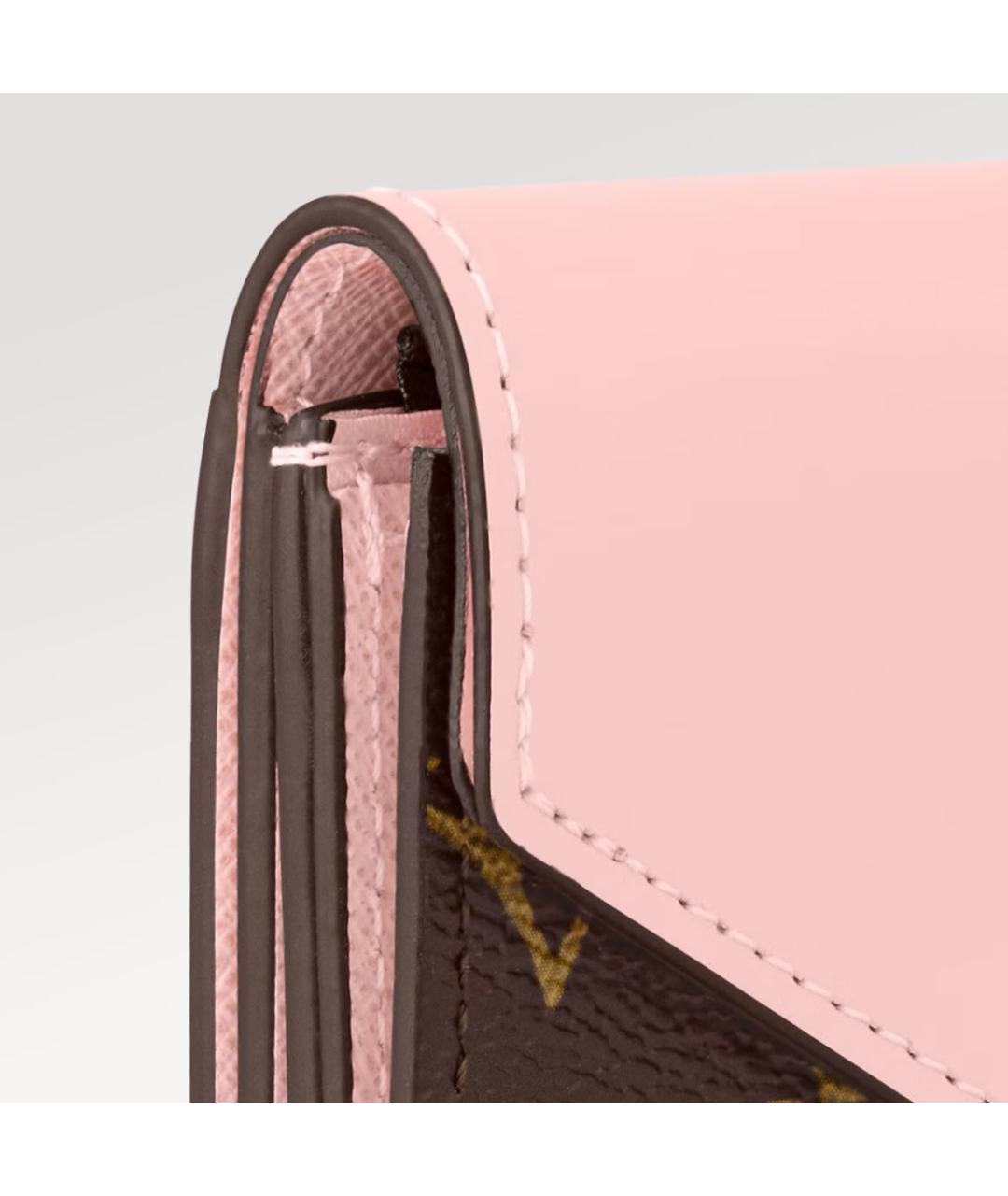 LOUIS VUITTON Розовый кожаный кошелек, фото 3