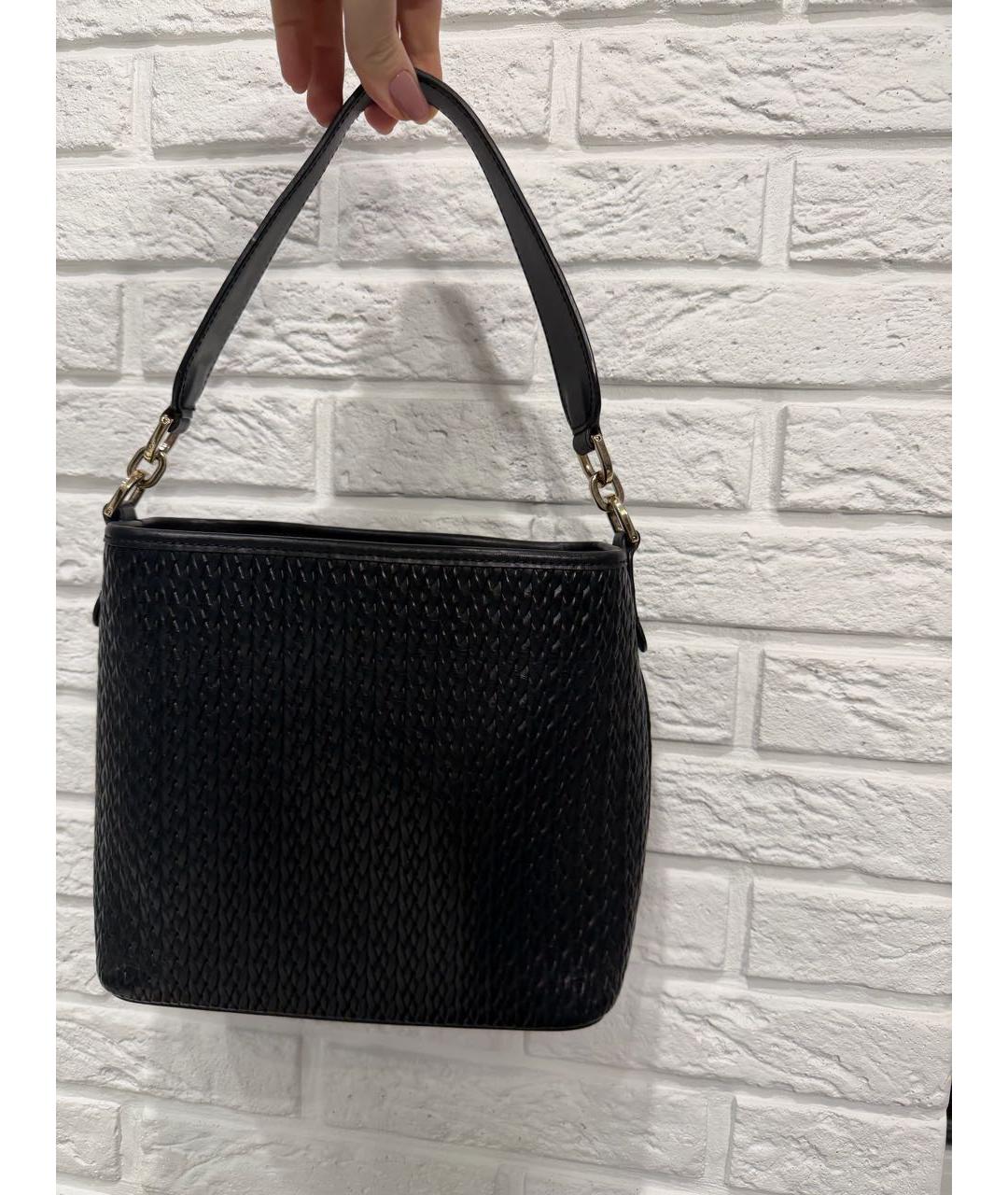 FURLA Черная кожаная сумка с короткими ручками, фото 3