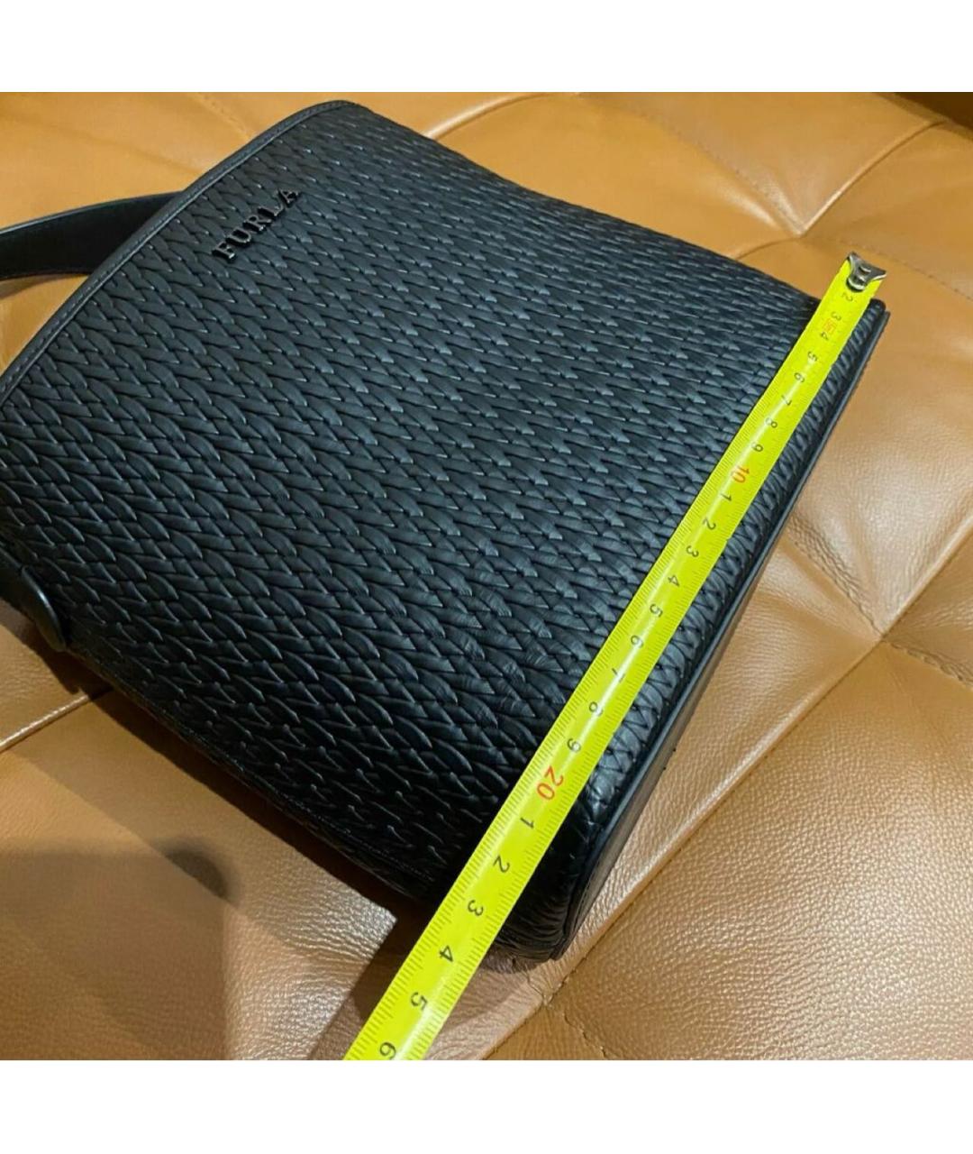 FURLA Черная кожаная сумка с короткими ручками, фото 6