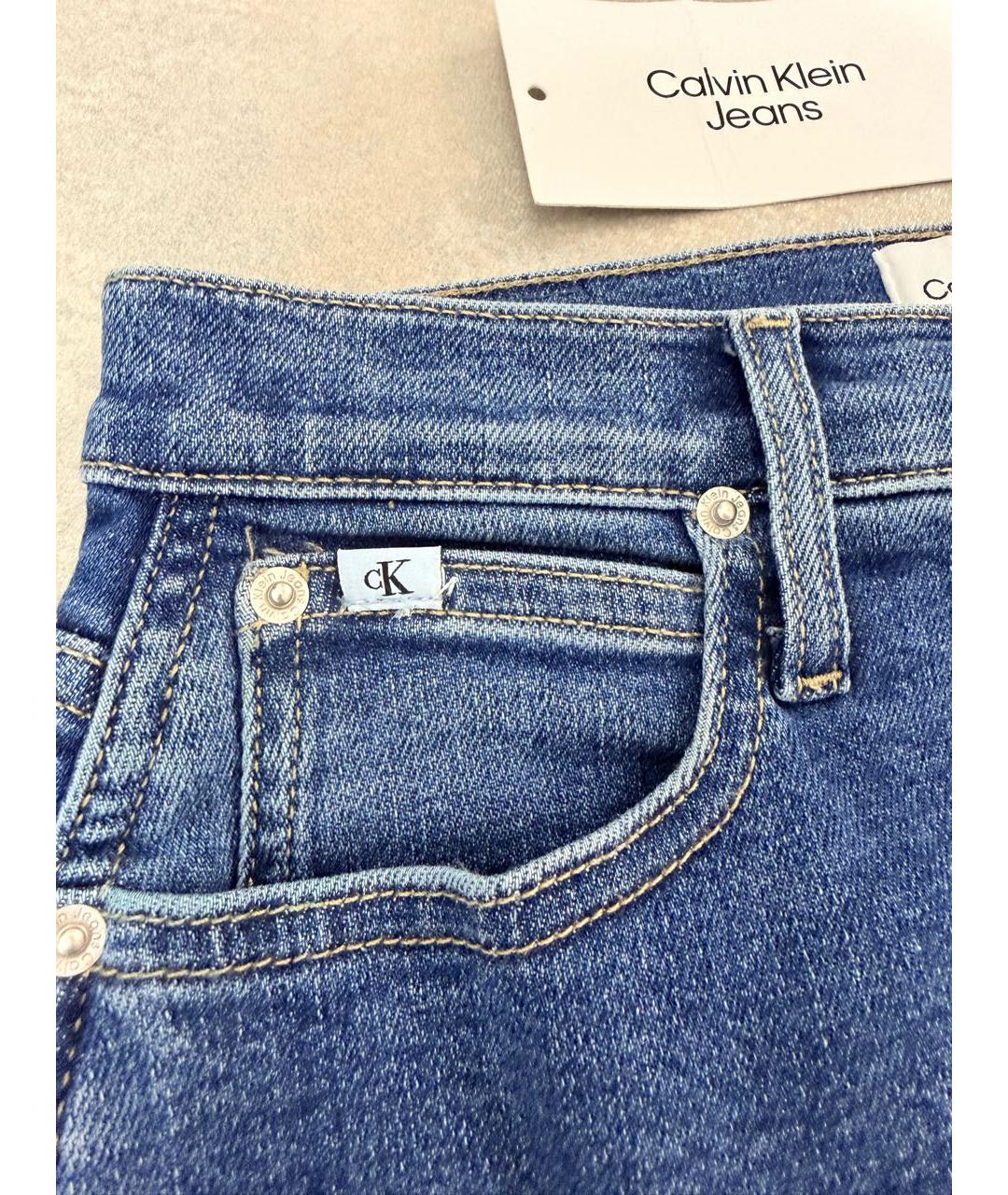 CALVIN KLEIN Синяя деним юбка миди, фото 4