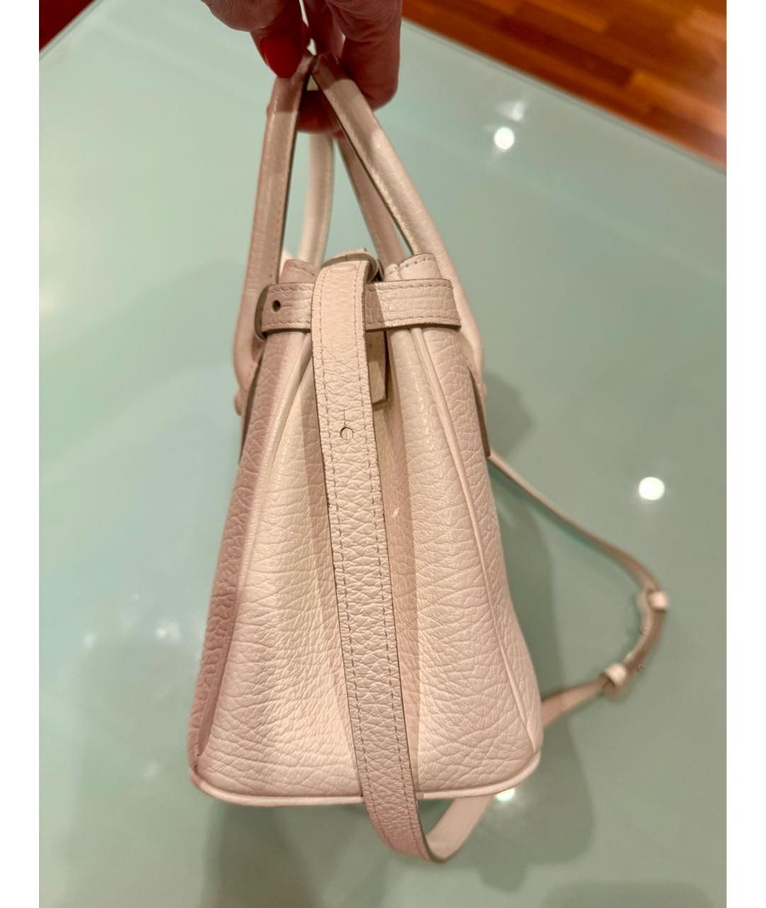 MAISON MARGIELA Белая кожаная сумка с короткими ручками, фото 2