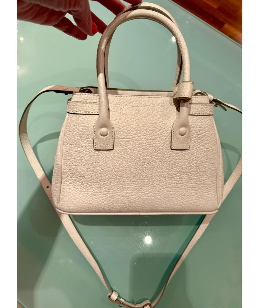 MAISON MARGIELA Белая кожаная сумка с короткими ручками, фото 3