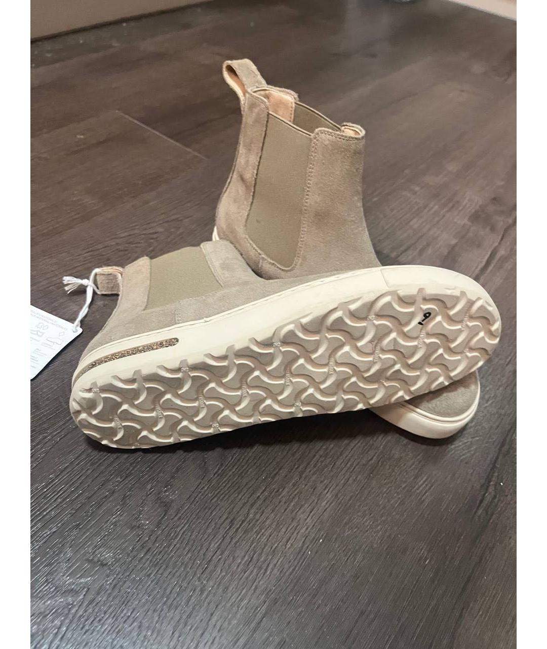 BIRKENSTOCK Бежевые замшевые полусапоги, фото 3