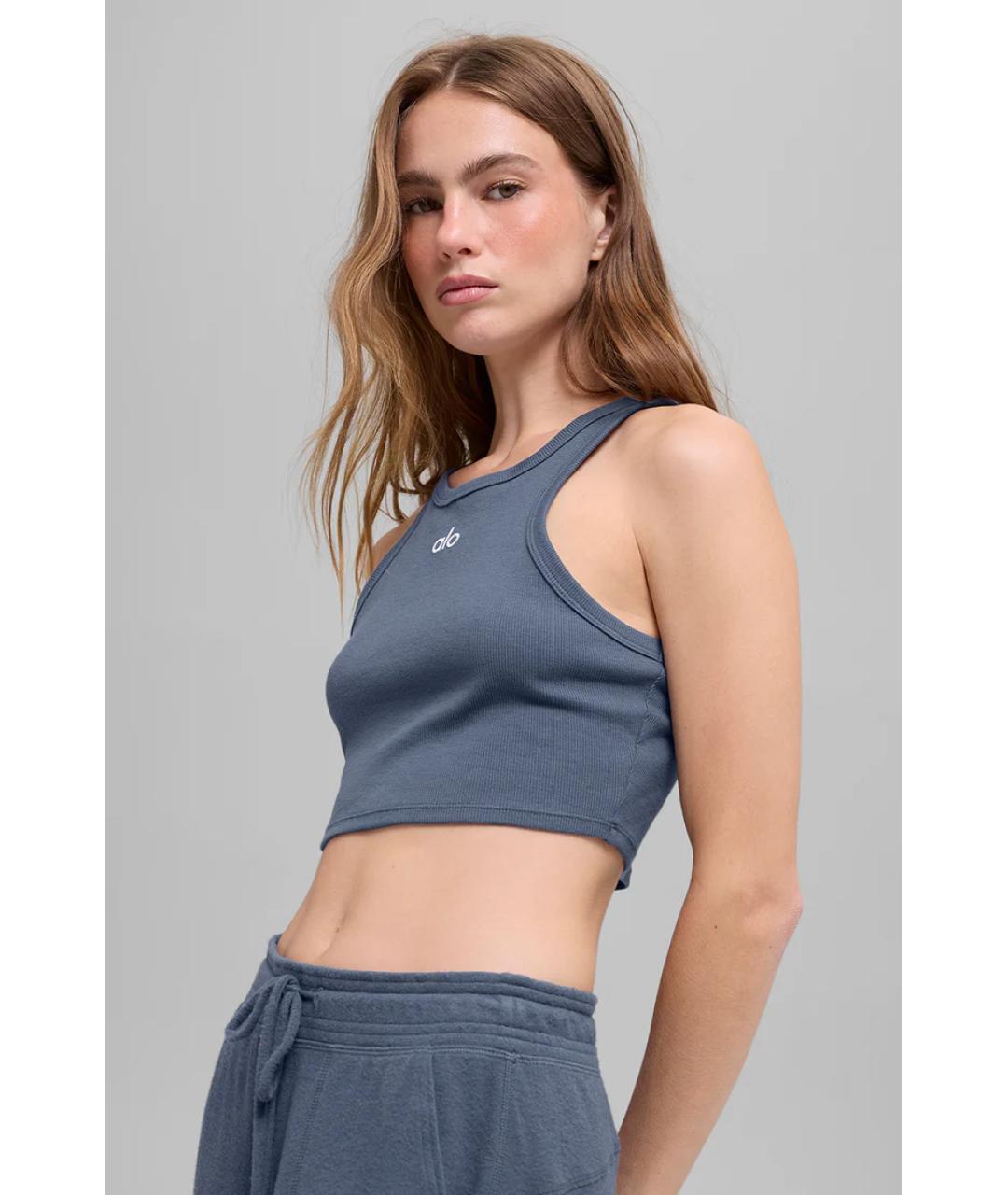 ALO YOGA Синяя футболка, фото 5