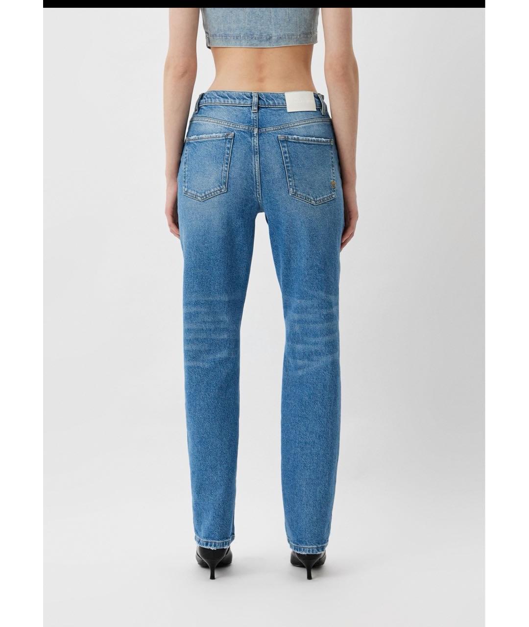 PINKO Голубые хлопко-лиоцелловые прямые джинсы, фото 3