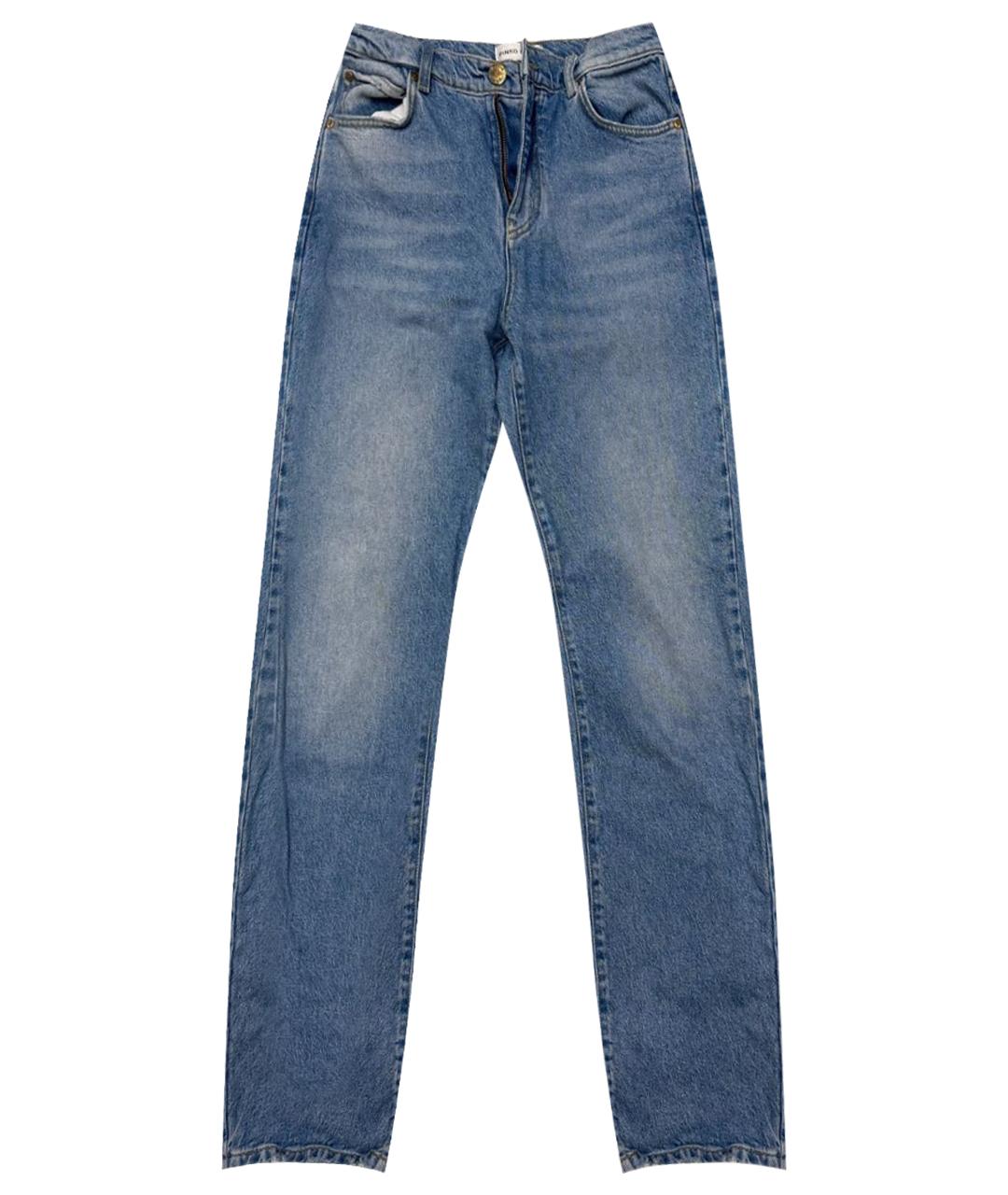 PINKO Голубые хлопко-лиоцелловые прямые джинсы, фото 1
