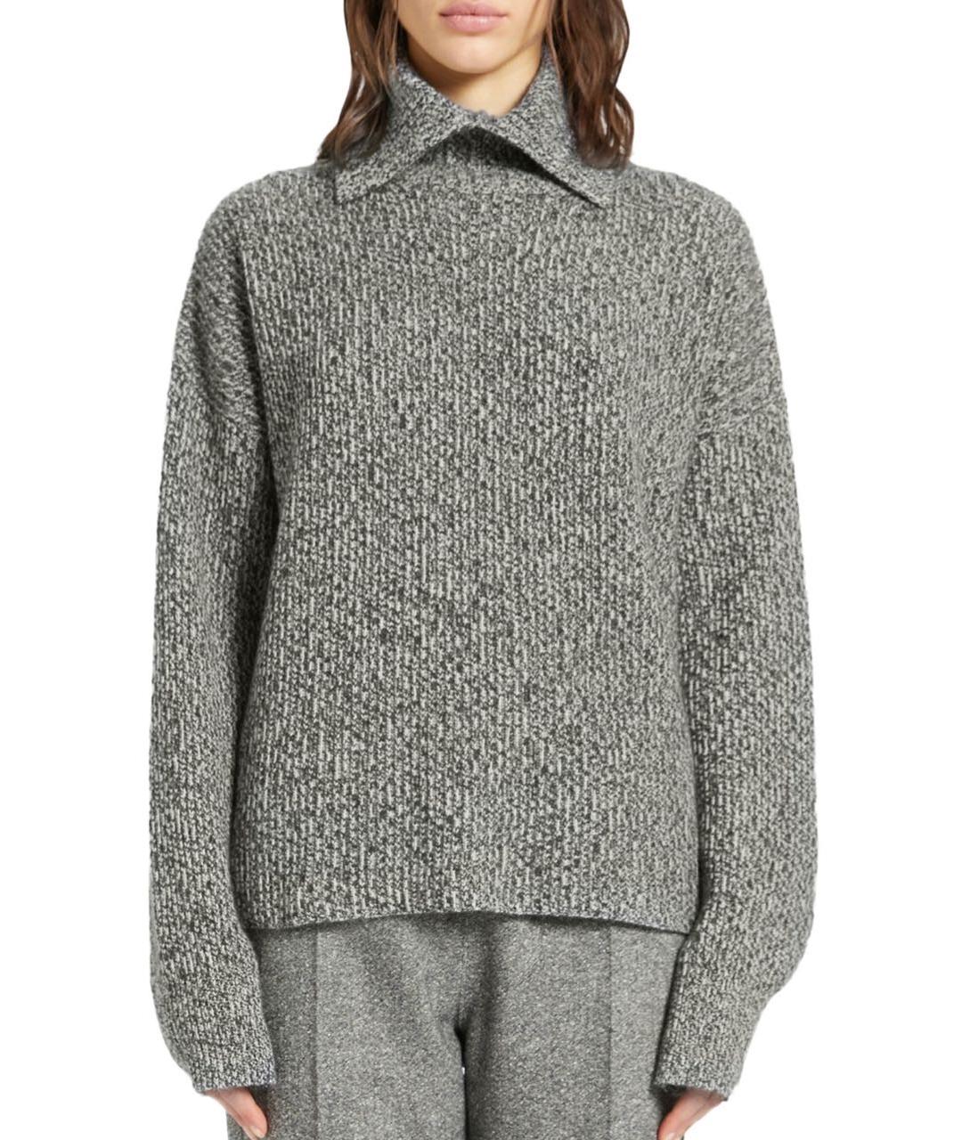 SPORTMAX Серый шерстяной джемпер / свитер, фото 7