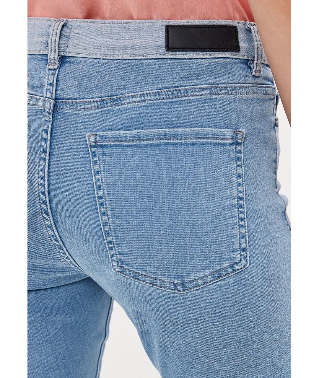 HUGO BOSS Голубые хлопковые джинсы слим, фото 3