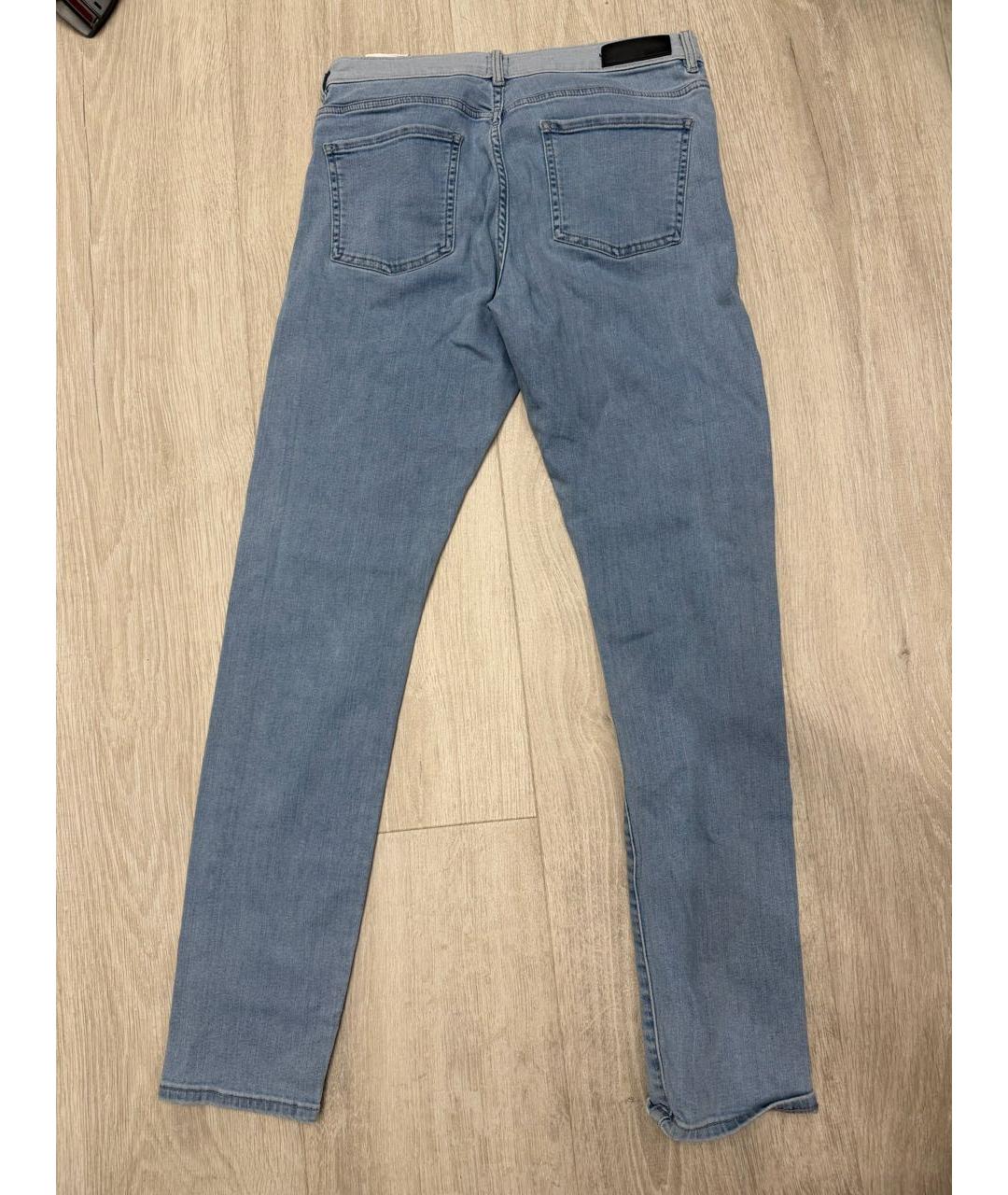 HUGO BOSS Голубые хлопковые джинсы слим, фото 6