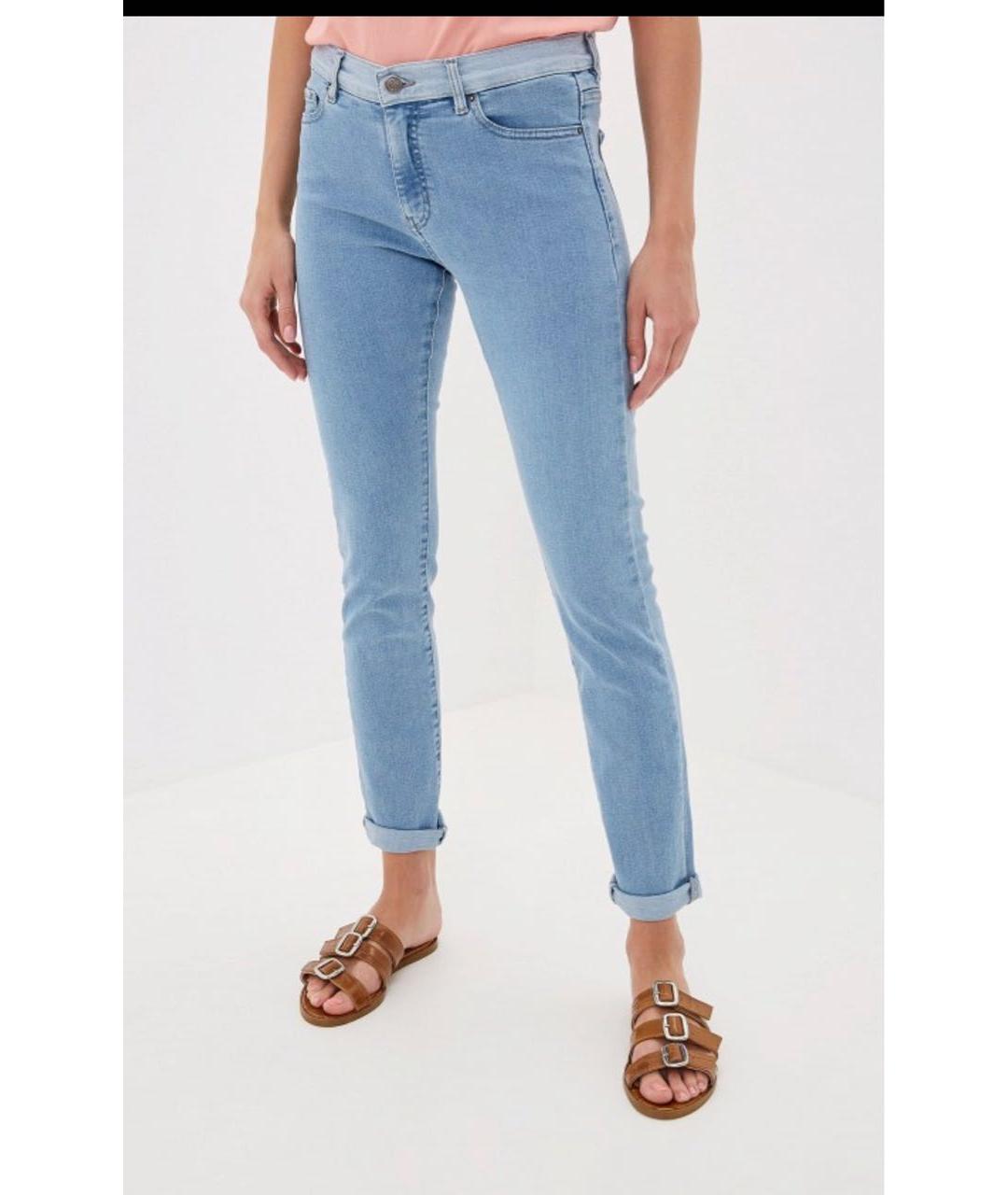 HUGO BOSS Голубые хлопковые джинсы слим, фото 2