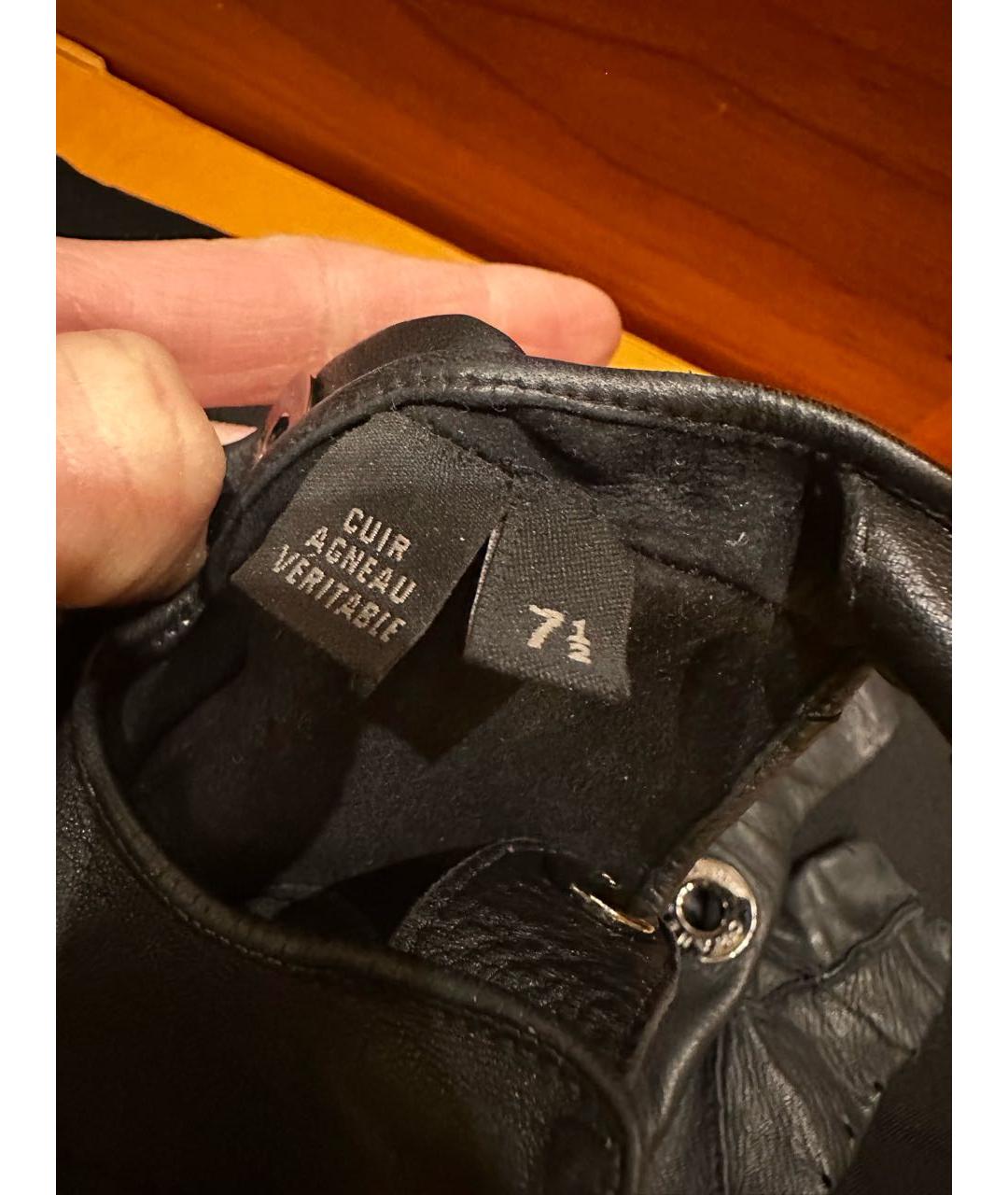 CHANEL Черные кожаные митенки, фото 4