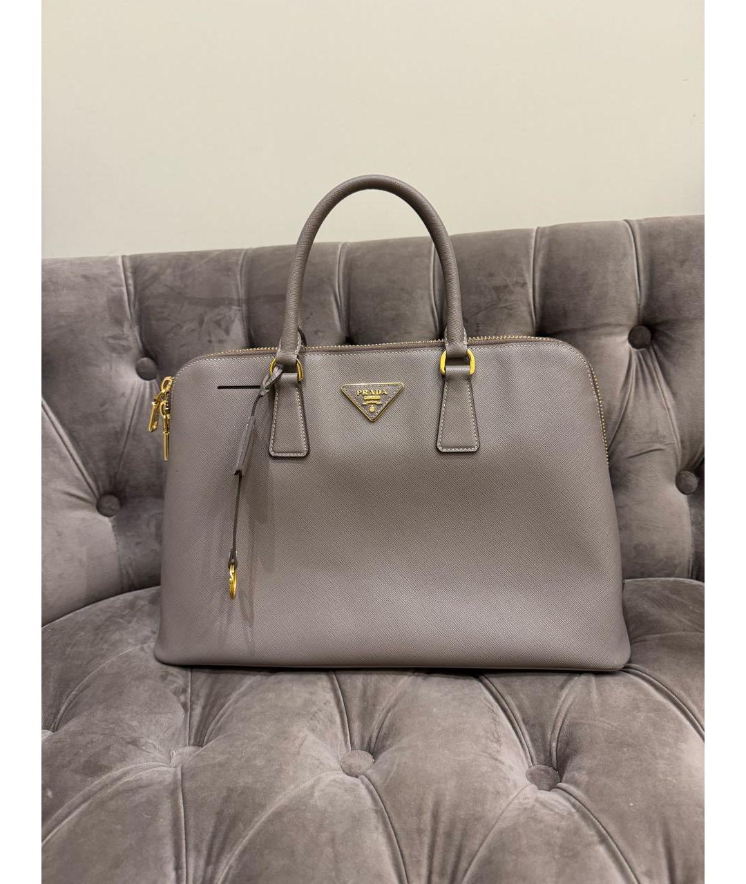 PRADA Бежевая кожаная сумка тоут, фото 5