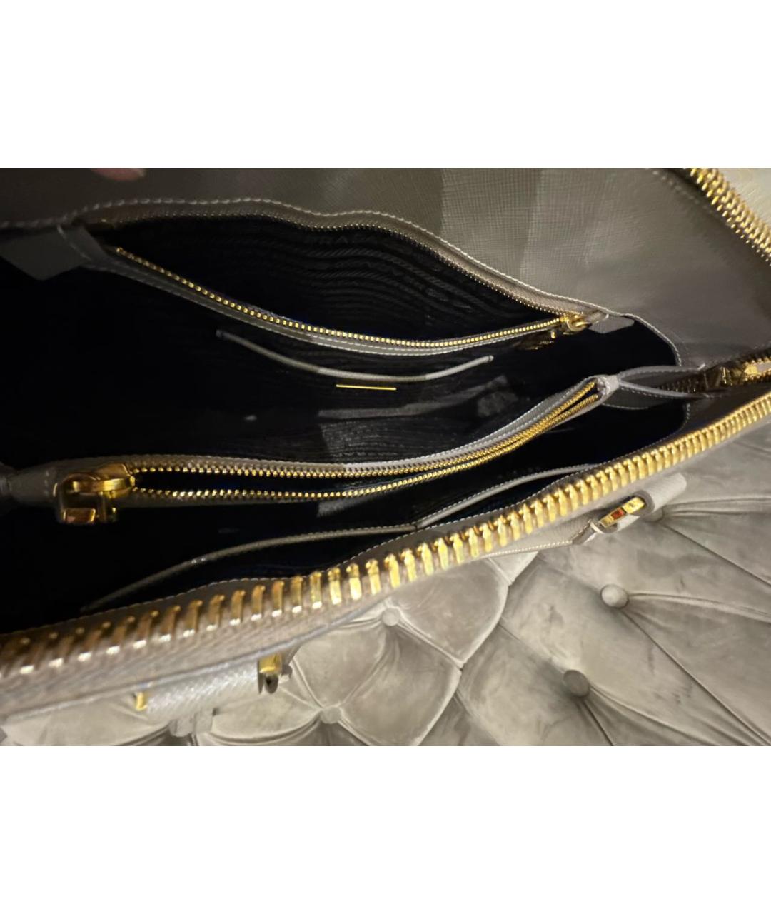 PRADA Бежевая кожаная сумка тоут, фото 4