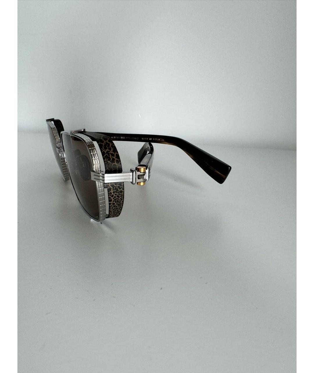 BALMAIN Коричневые металлические солнцезащитные очки, фото 7