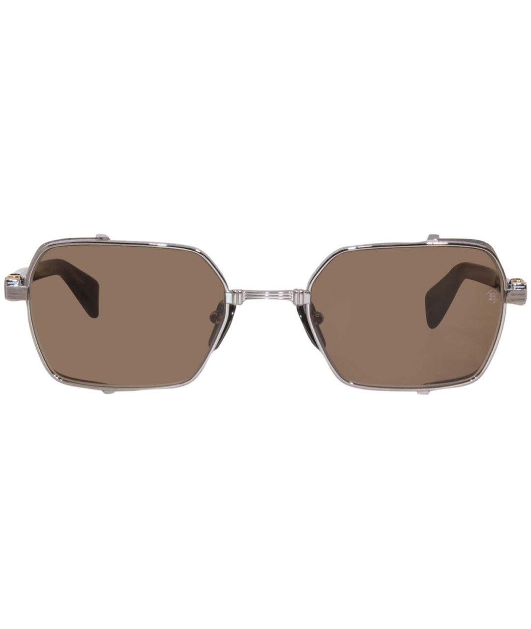 BALMAIN Коричневые металлические солнцезащитные очки, фото 2