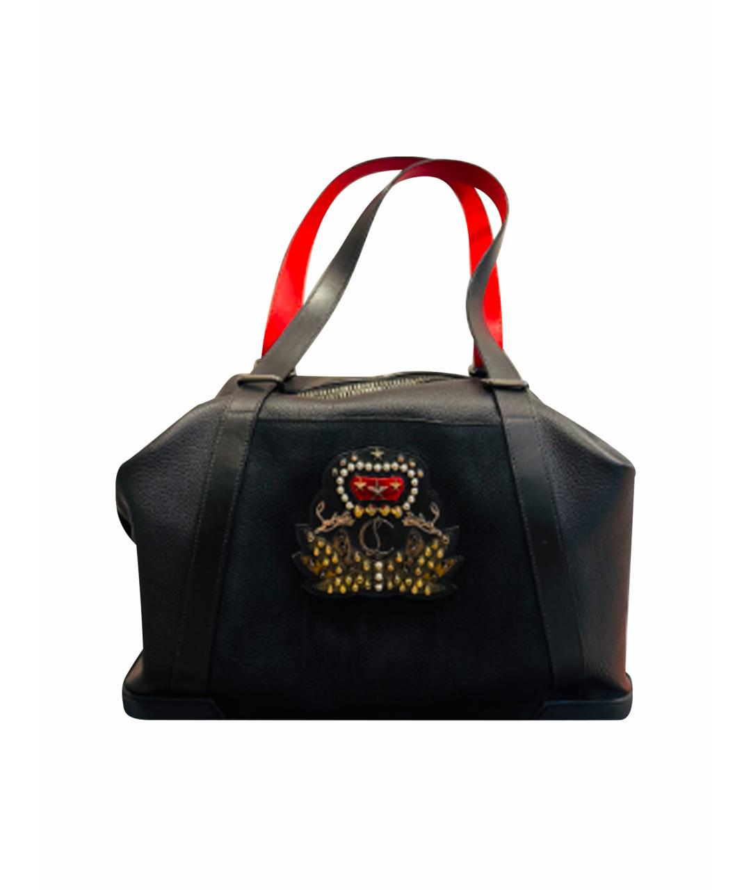 CHRISTIAN LOUBOUTIN Черная кожаная сумка тоут, фото 1