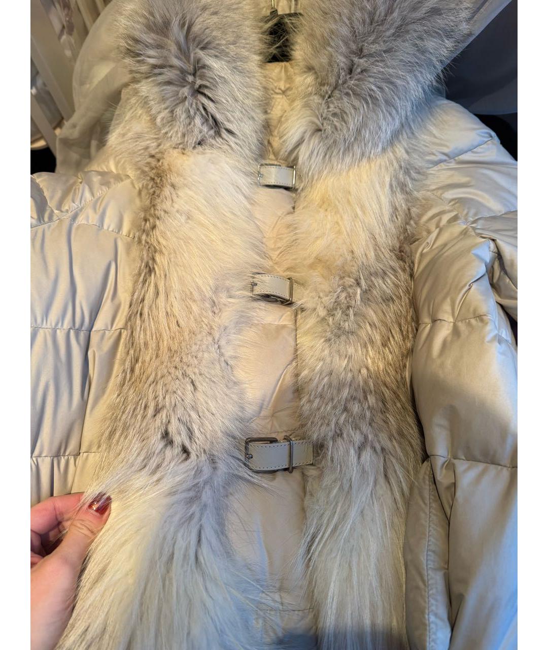 ERMANNO SCERVINO Бежевый полиэстеровый пуховик, фото 3