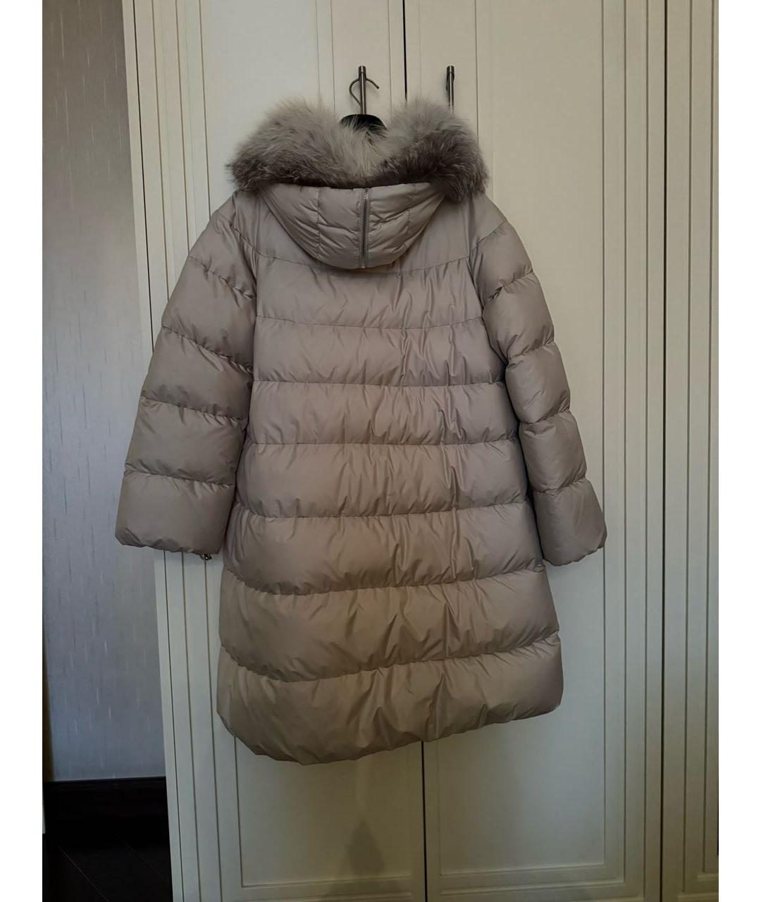 ERMANNO SCERVINO Бежевый полиэстеровый пуховик, фото 2